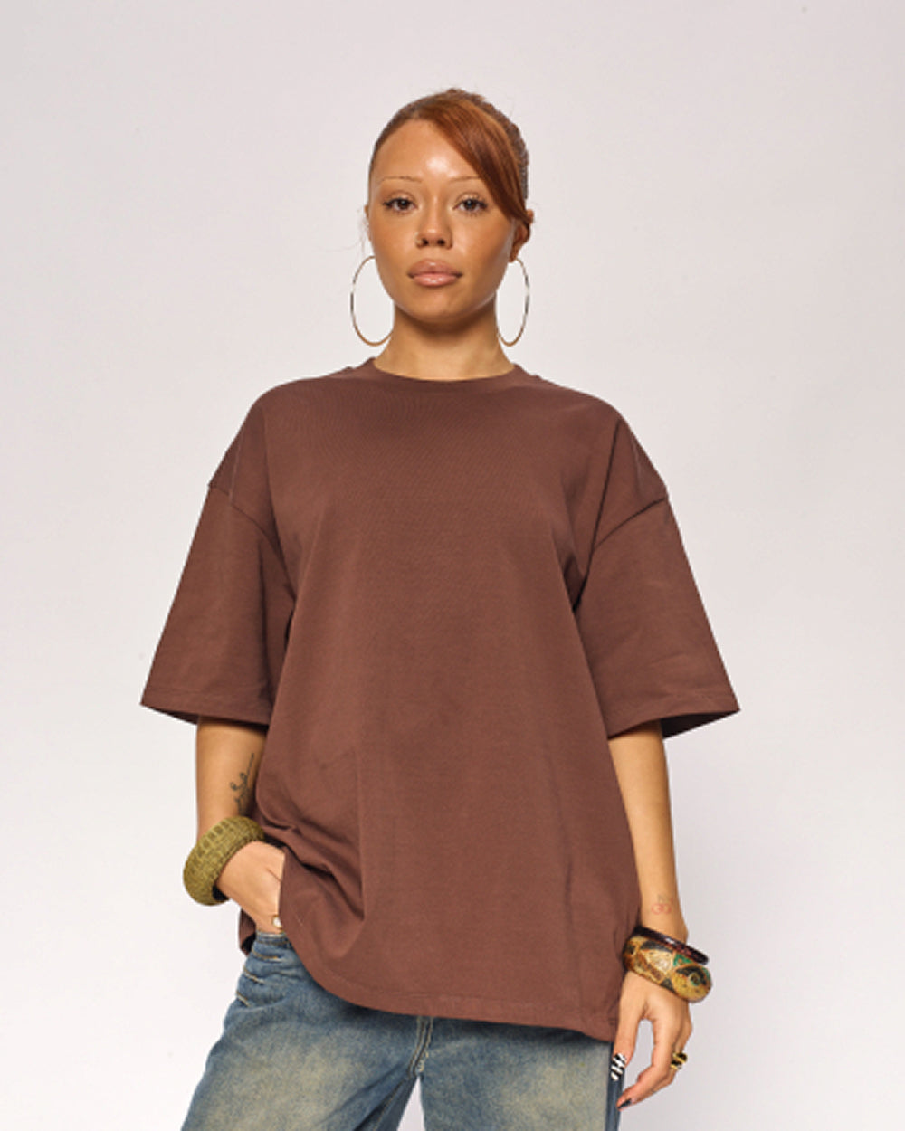 Oversized Tee 4 Pack: Powder Blue, Lilac, Natural, Brown