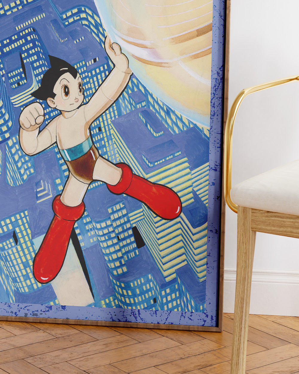 Astro Boy City Art Print #colour_Blue