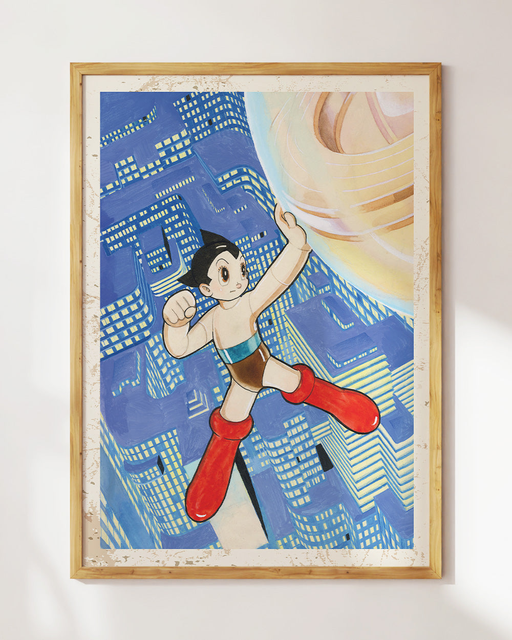 Astro Boy City Art Print #colour_Natural