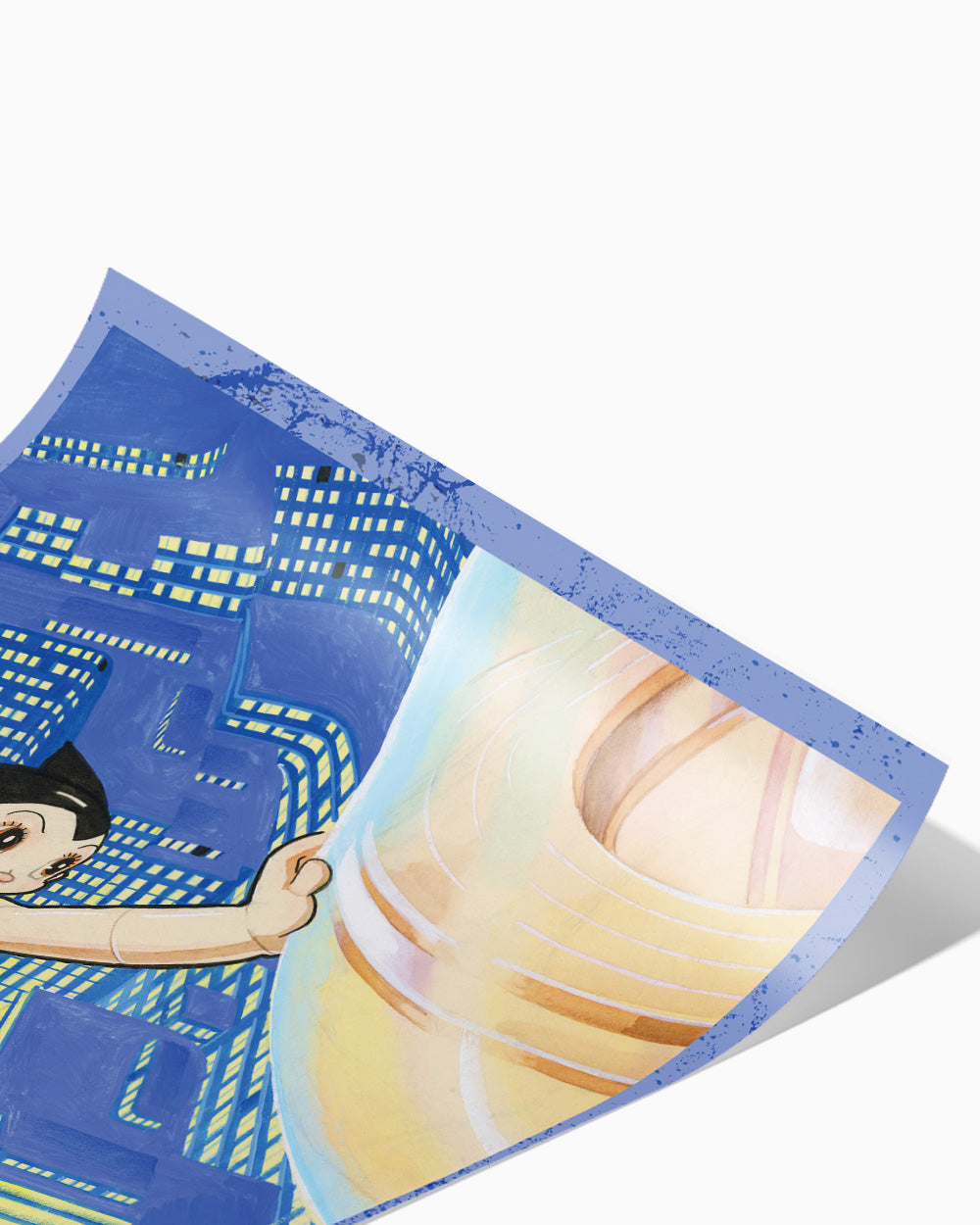 Astro Boy City Art Print #colour_Blue