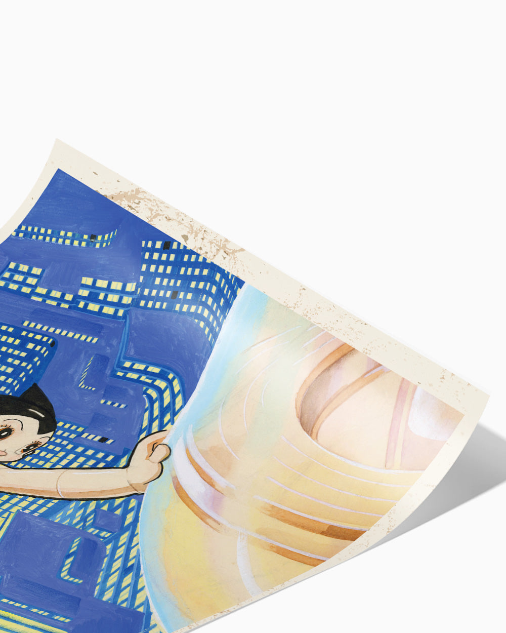 Astro Boy City Art Print #colour_Natural