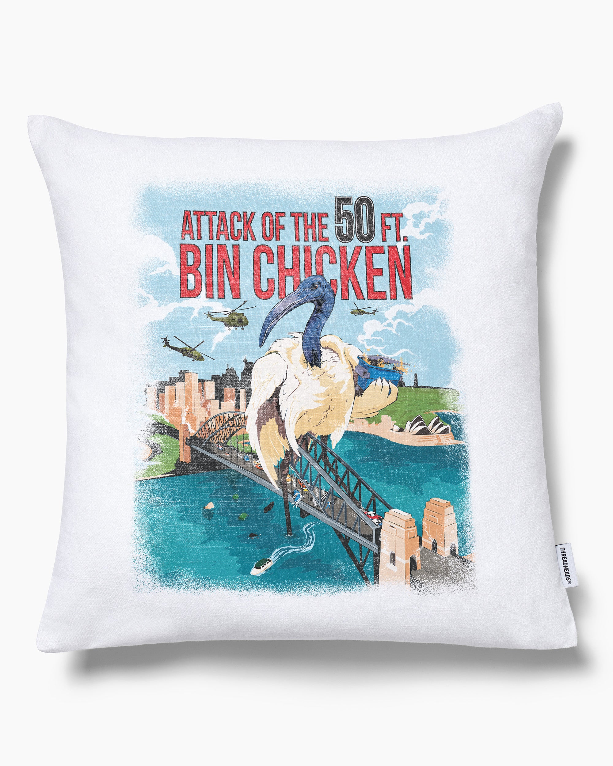 Attack of the 50ft Bin Chicken Cushion Australia Online