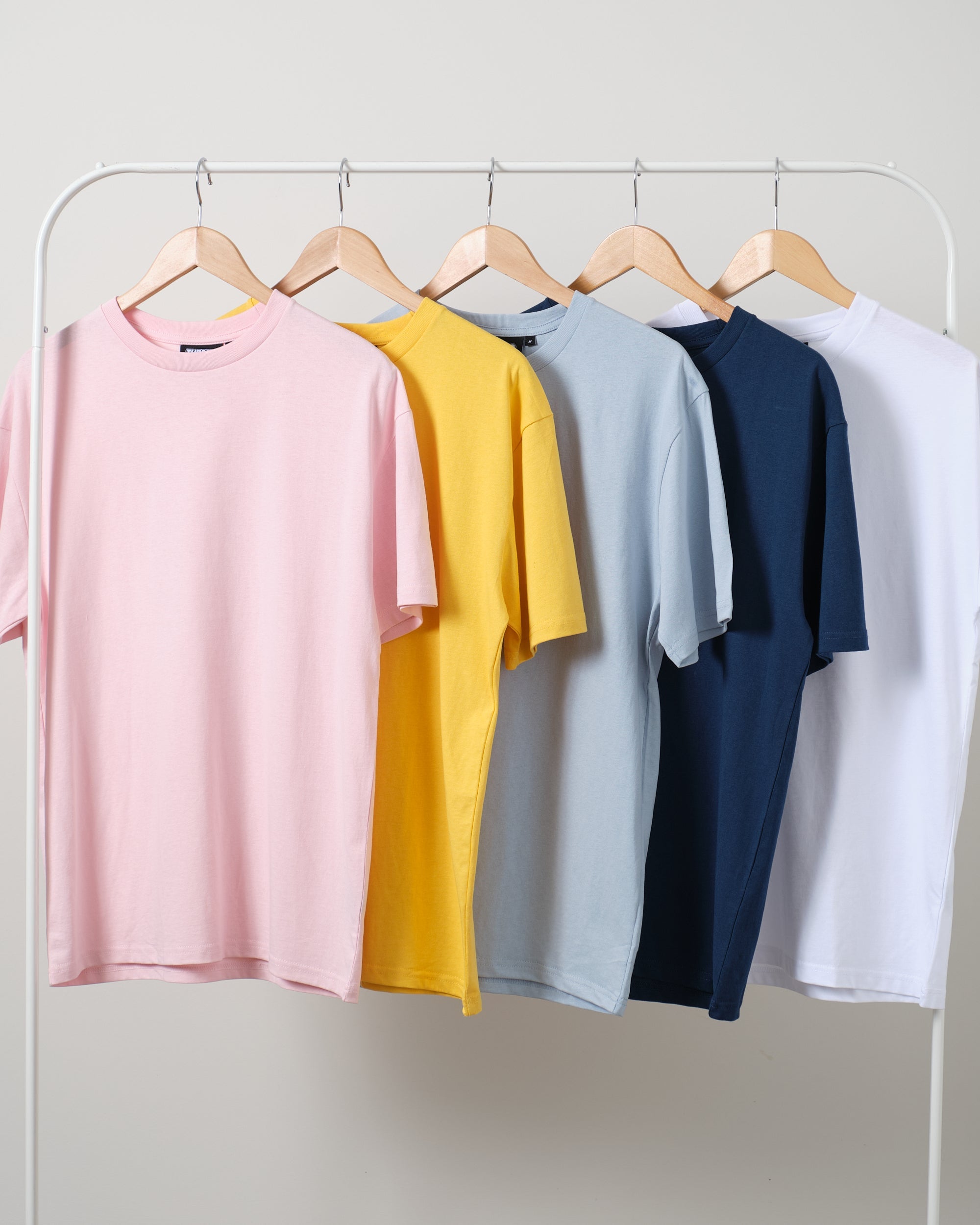Classic Tee 5 Pack: Pink, Yellow,Pale Blue, Navy, White  Australia Online