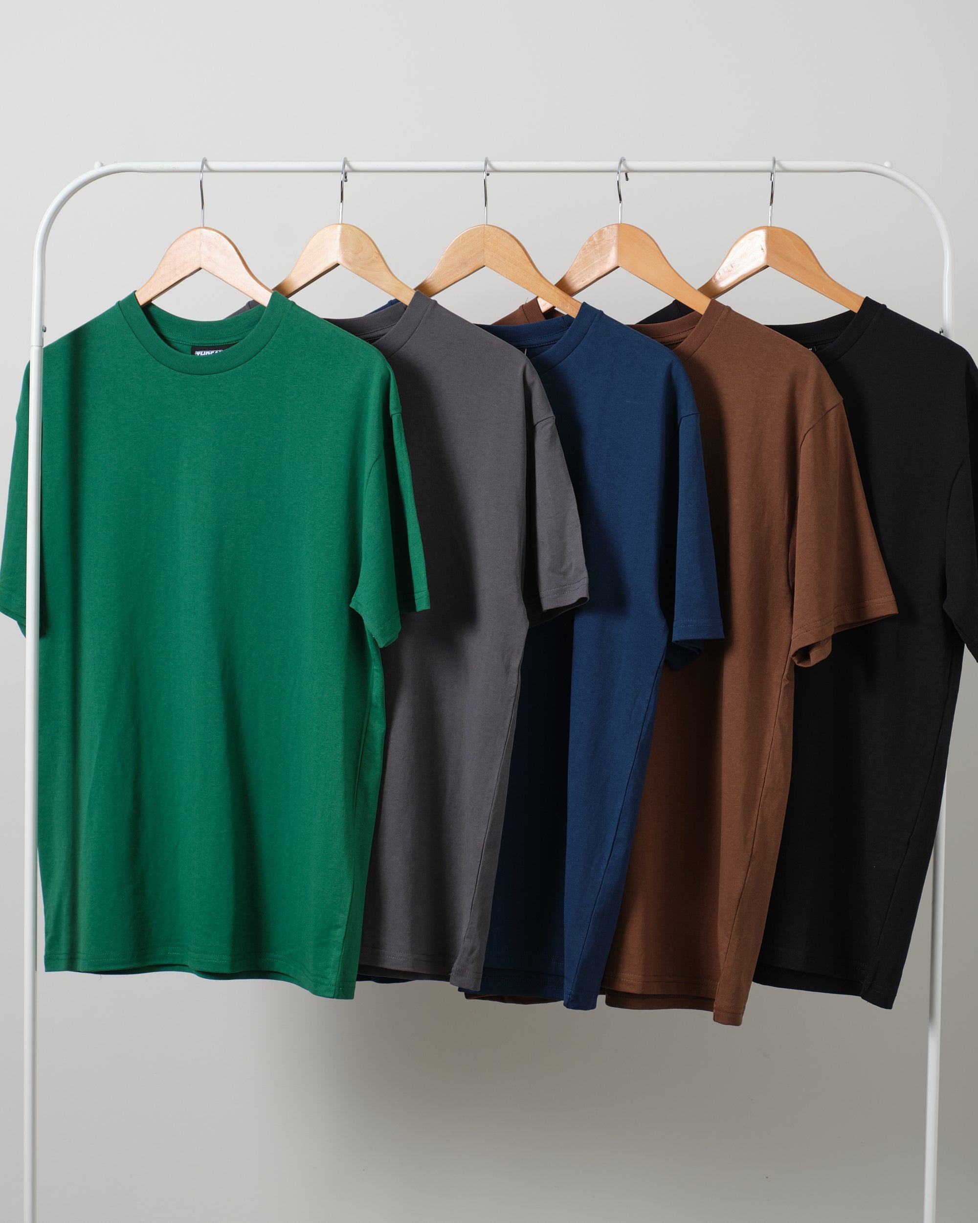 Classic Tee 5 Pack: Green, Charcoal, Navy, Brown, Black Australia Online