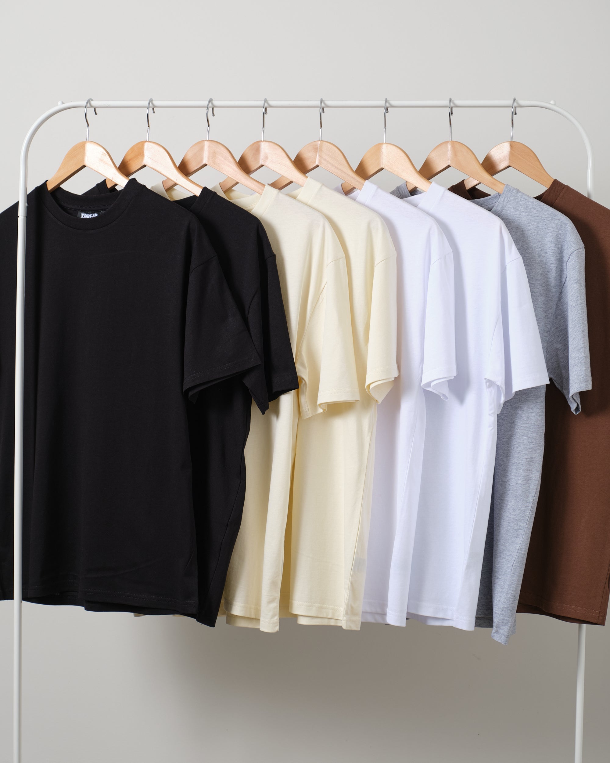 Classic Tee 8 Pack: Black, Natural, White, Grey, Brown Australia Online