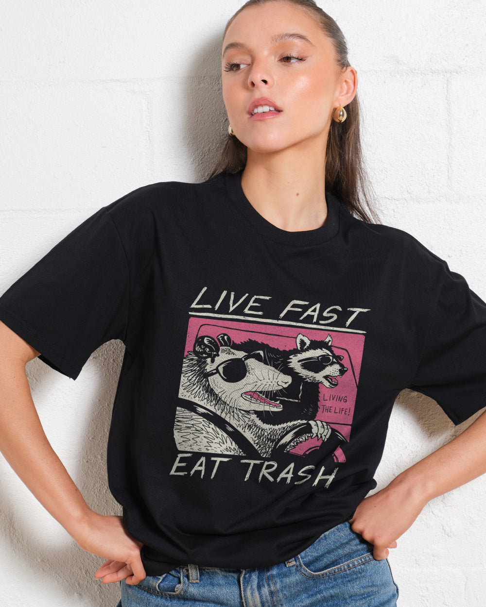 Live Fast Eat Trash T-Shirt Australia Online