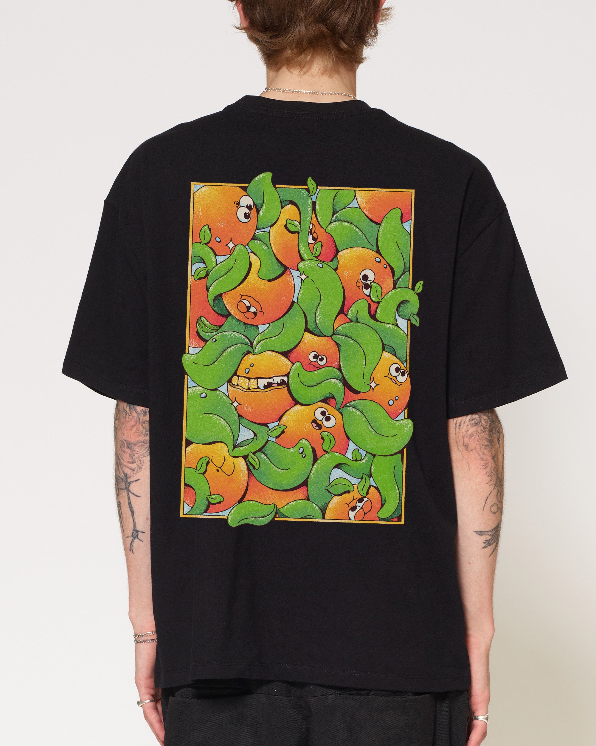 Orange Groove Black Oversized Tee
