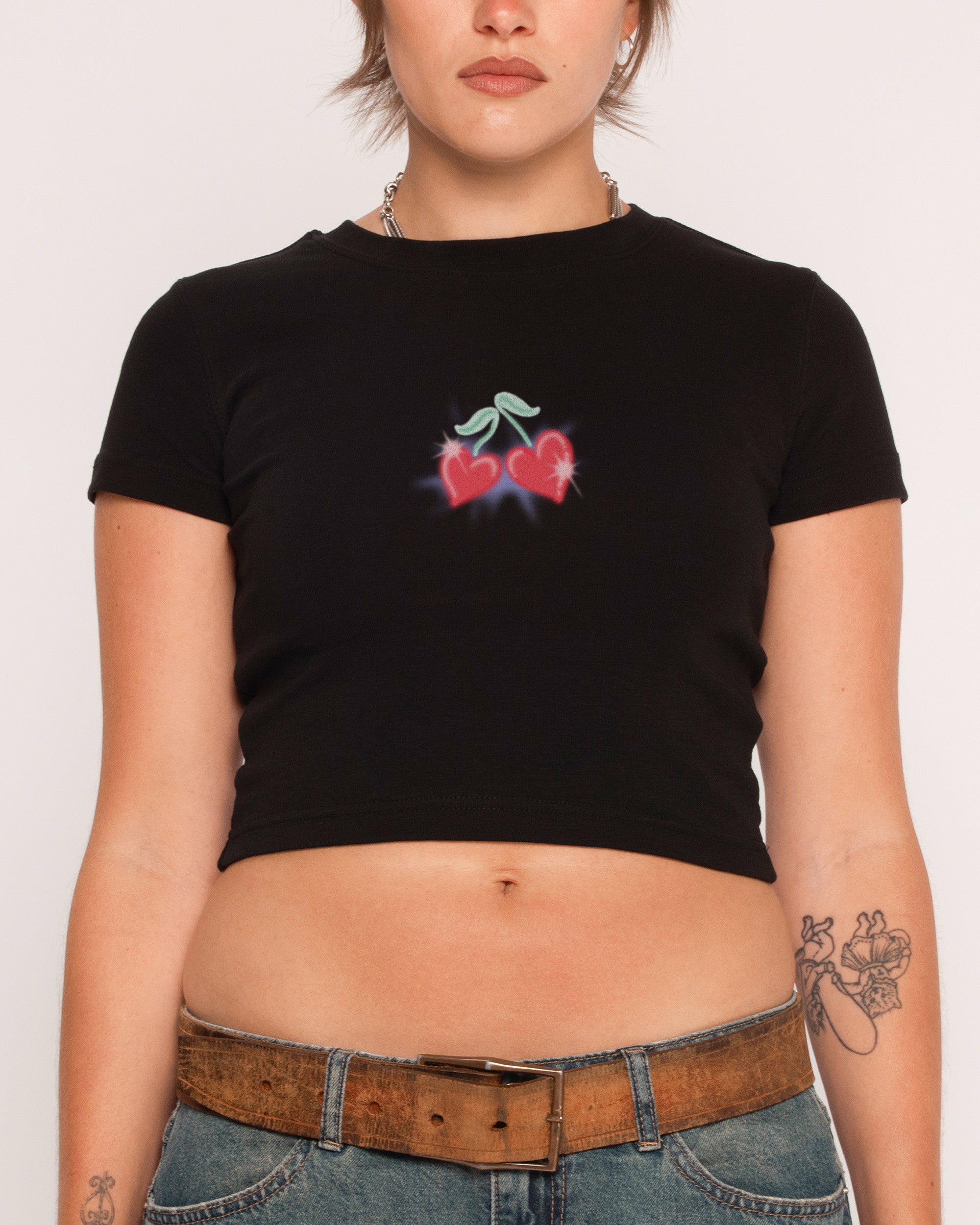 Love Cherry Black Baby Tee