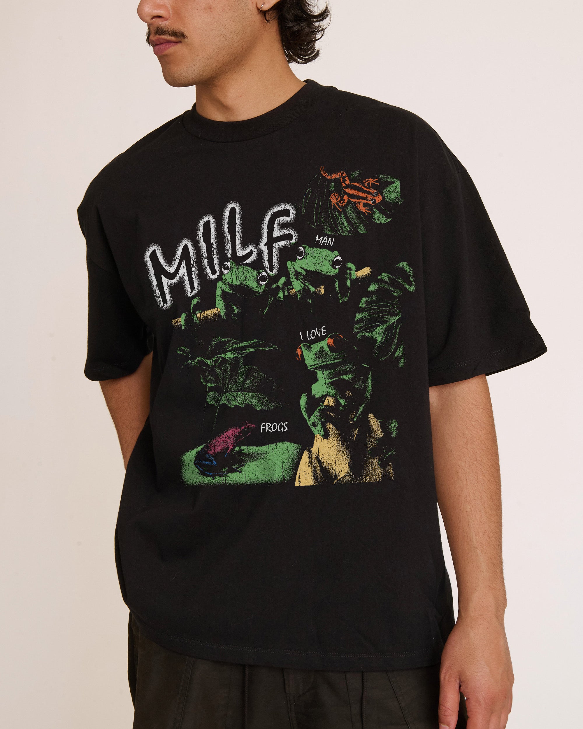 Man I Love Frogs Jungle Edition Black T-Shirt