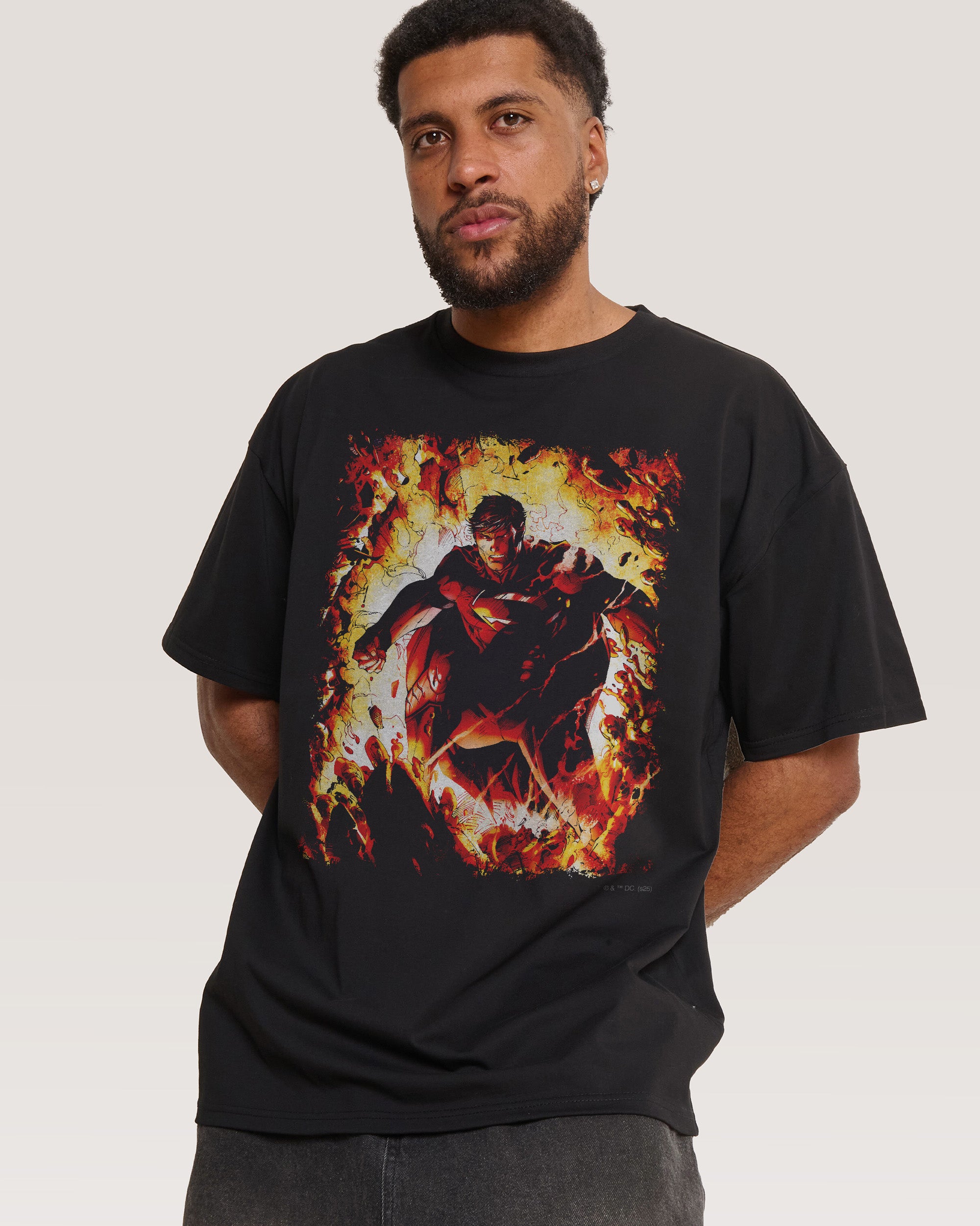 Superman Flaming T-Shirt