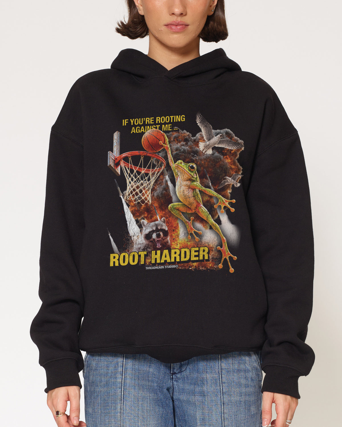 Root Harder Black Hoodie