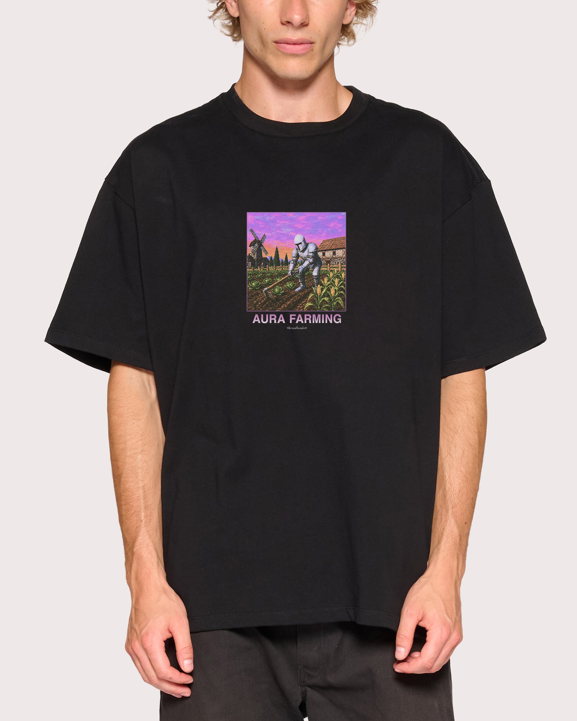 Aura Farming Black Oversized Tee