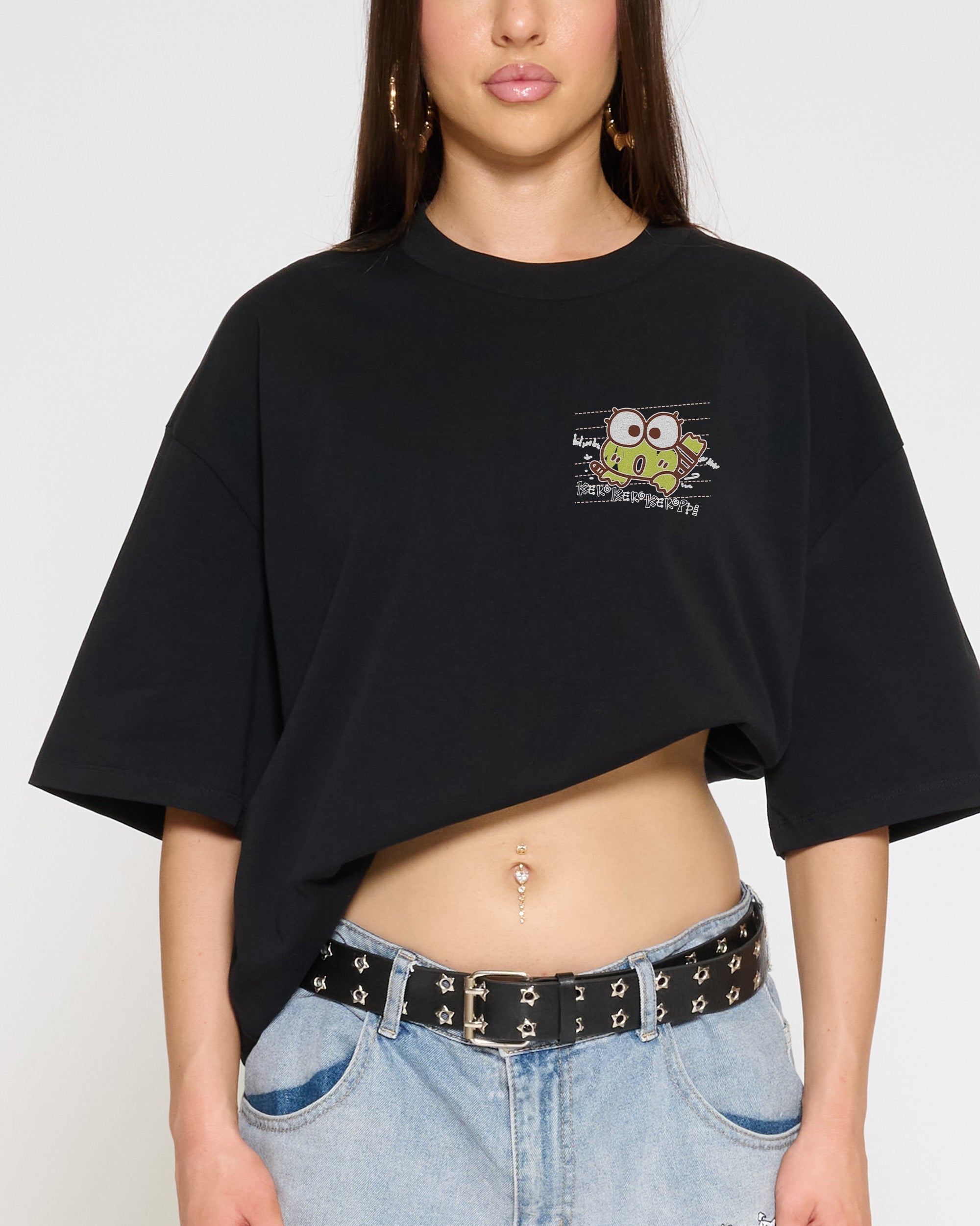 Keroppi Scribble Oversized Tee Official Hello Kitty and Friends collab Threadheads