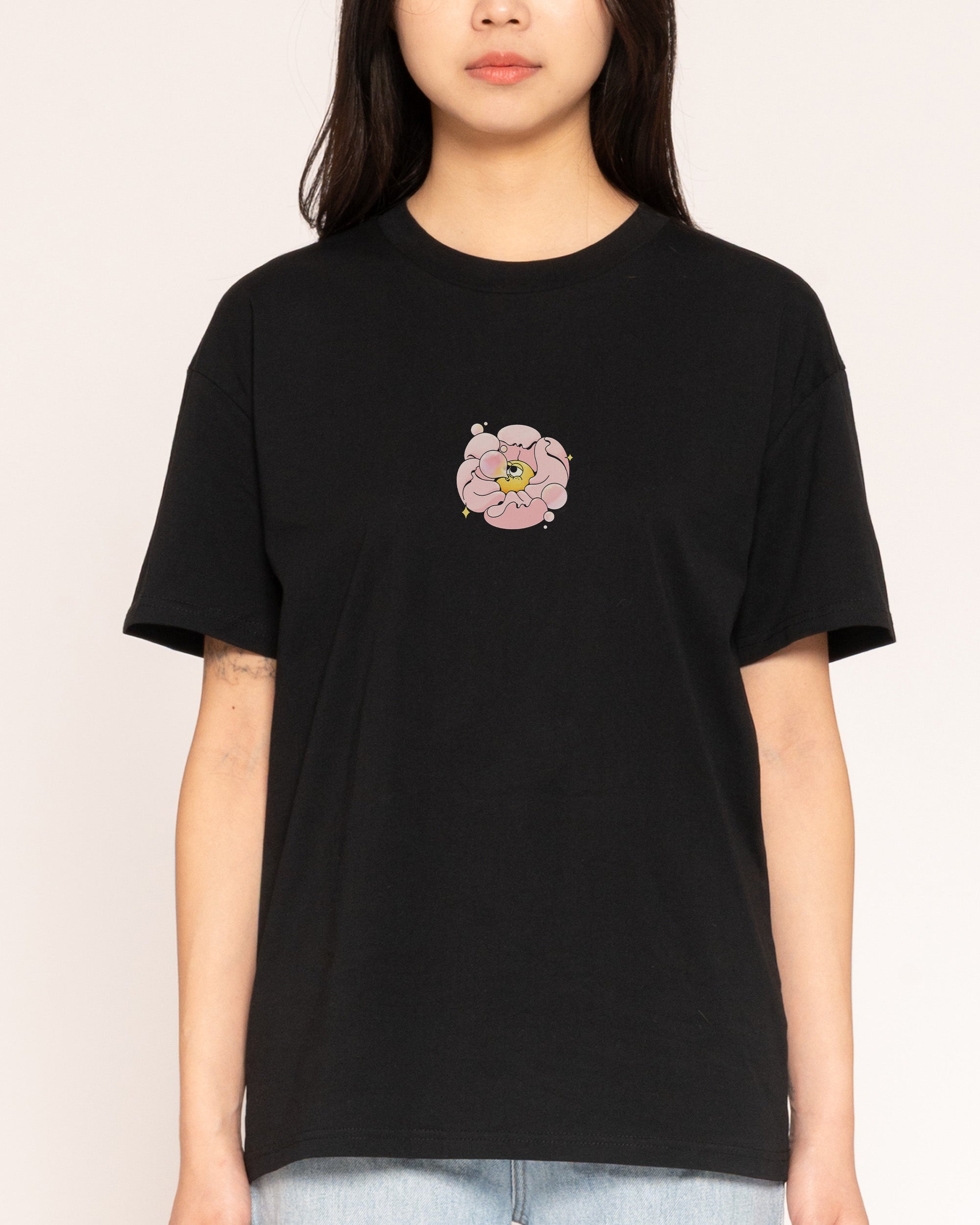 Bubble Blossom Black T-Shirt