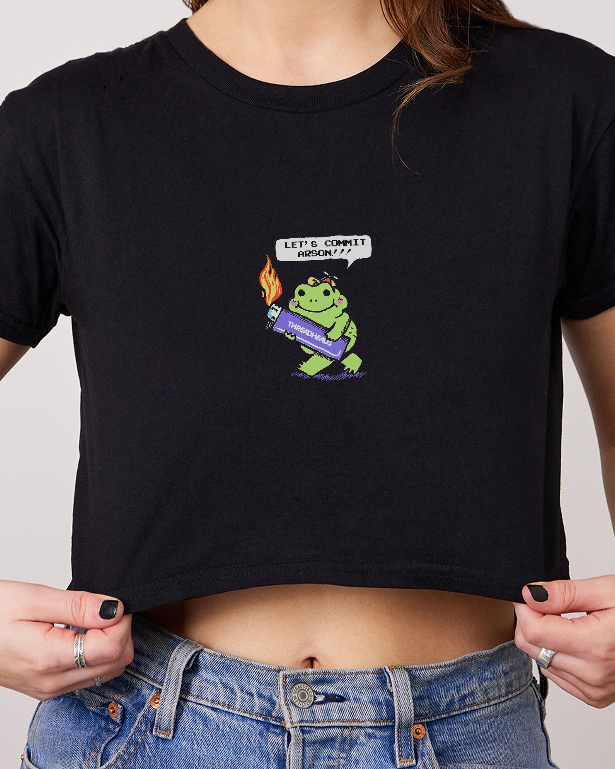 Let's Commit Arson Crop Tee Australia Online Black