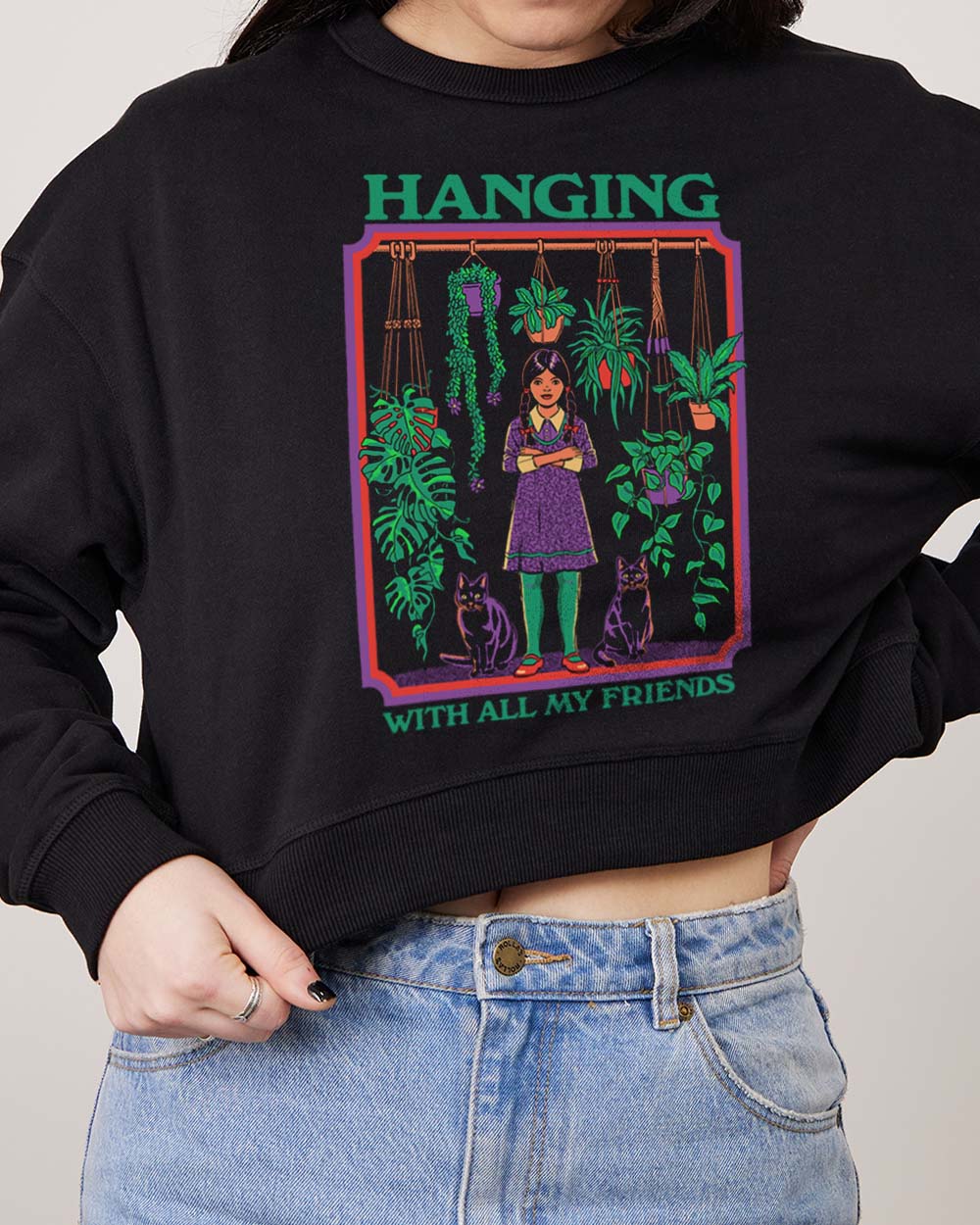 Hanging With All My Friends Crop Jumper Australia Online Black