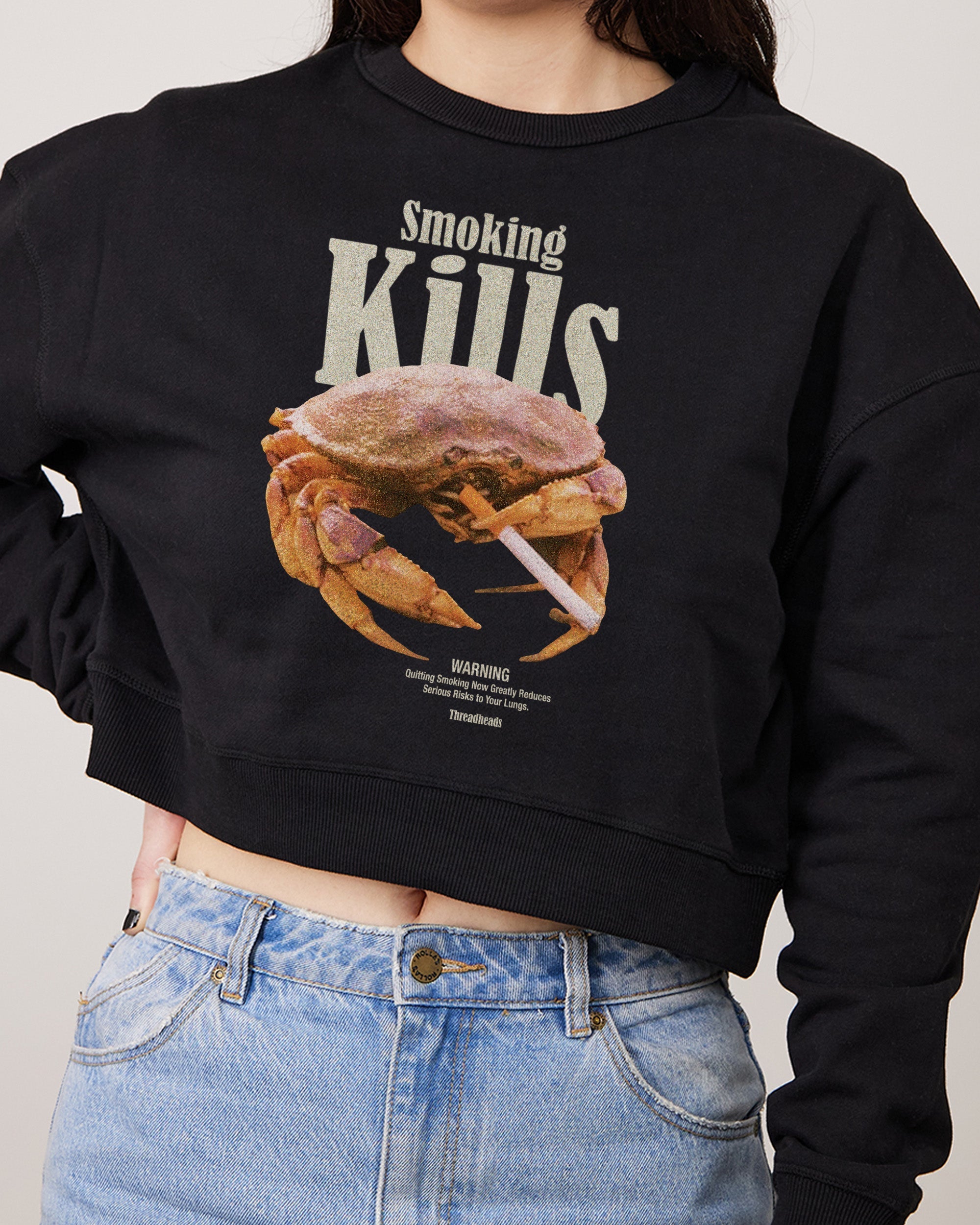 Smoking Kills Crop Tee Australia Online Black