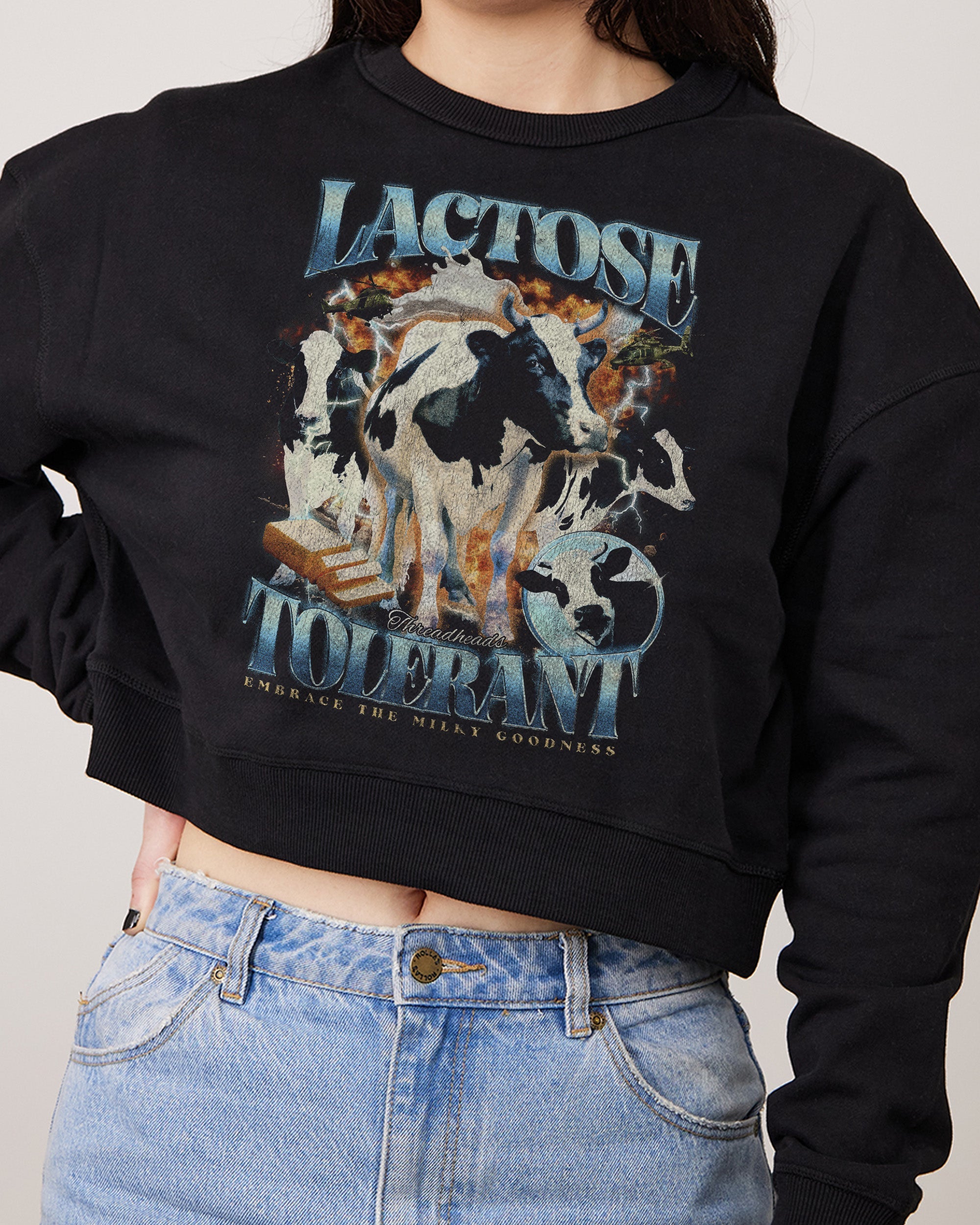 Lactose Tolerant Crop Jumper Australia Online Black