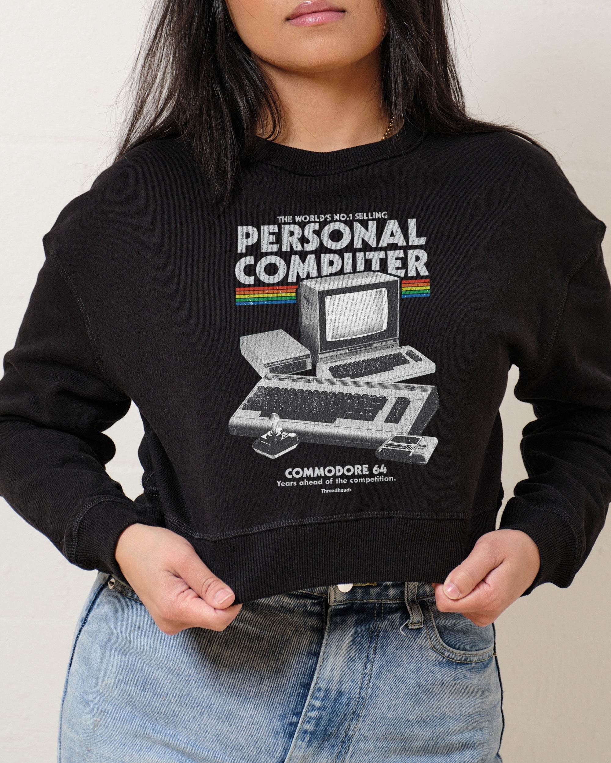 Retro Commodore 64 Crop Jumper Australia Online Black