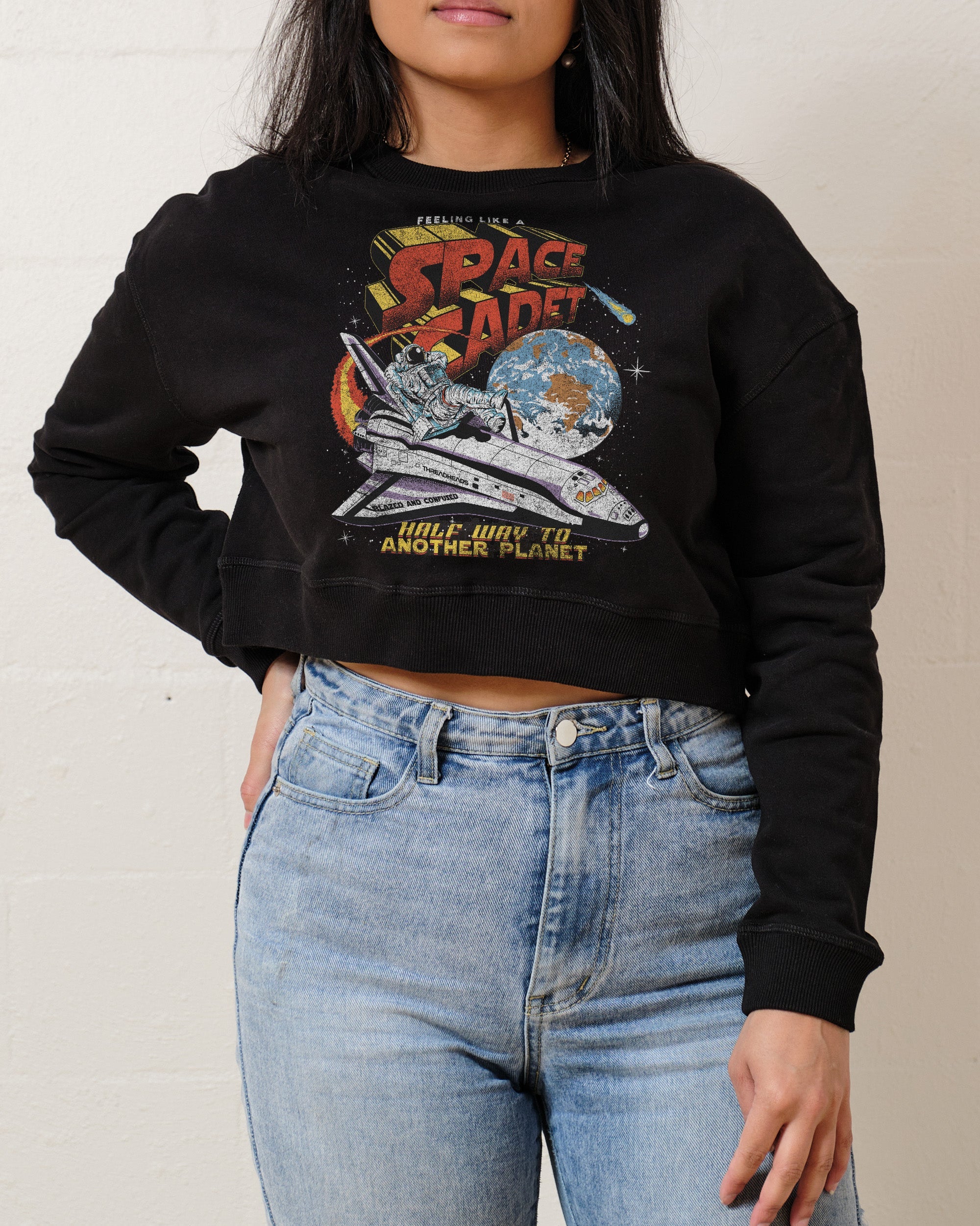 Space Cadet Crop Jumper Australia Online Black