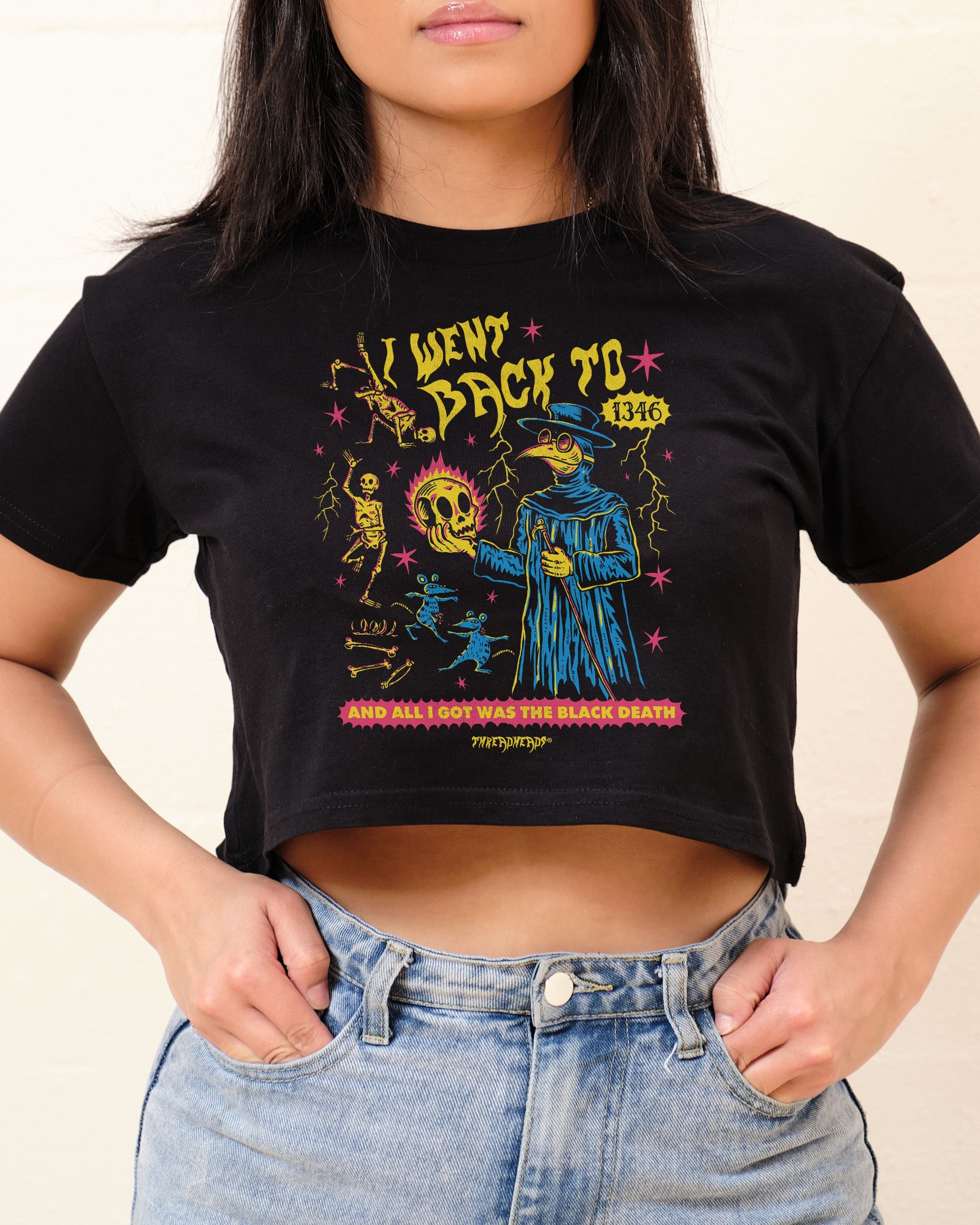 Black Death Crop Tee Australia Online Black