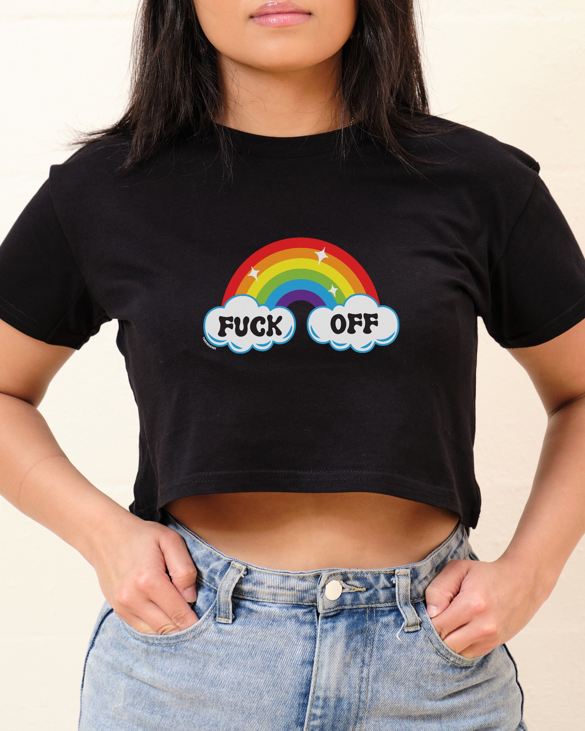 Fk Off Rainbow Crop Tee Australia Online Black