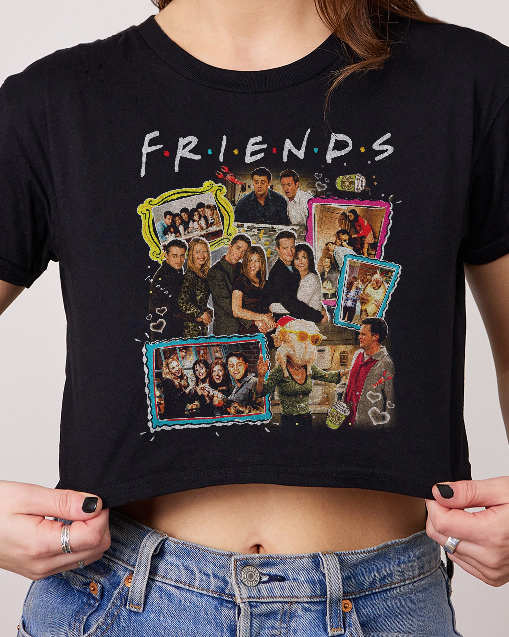Friends Bootleg Crop Tee Australia Online Black