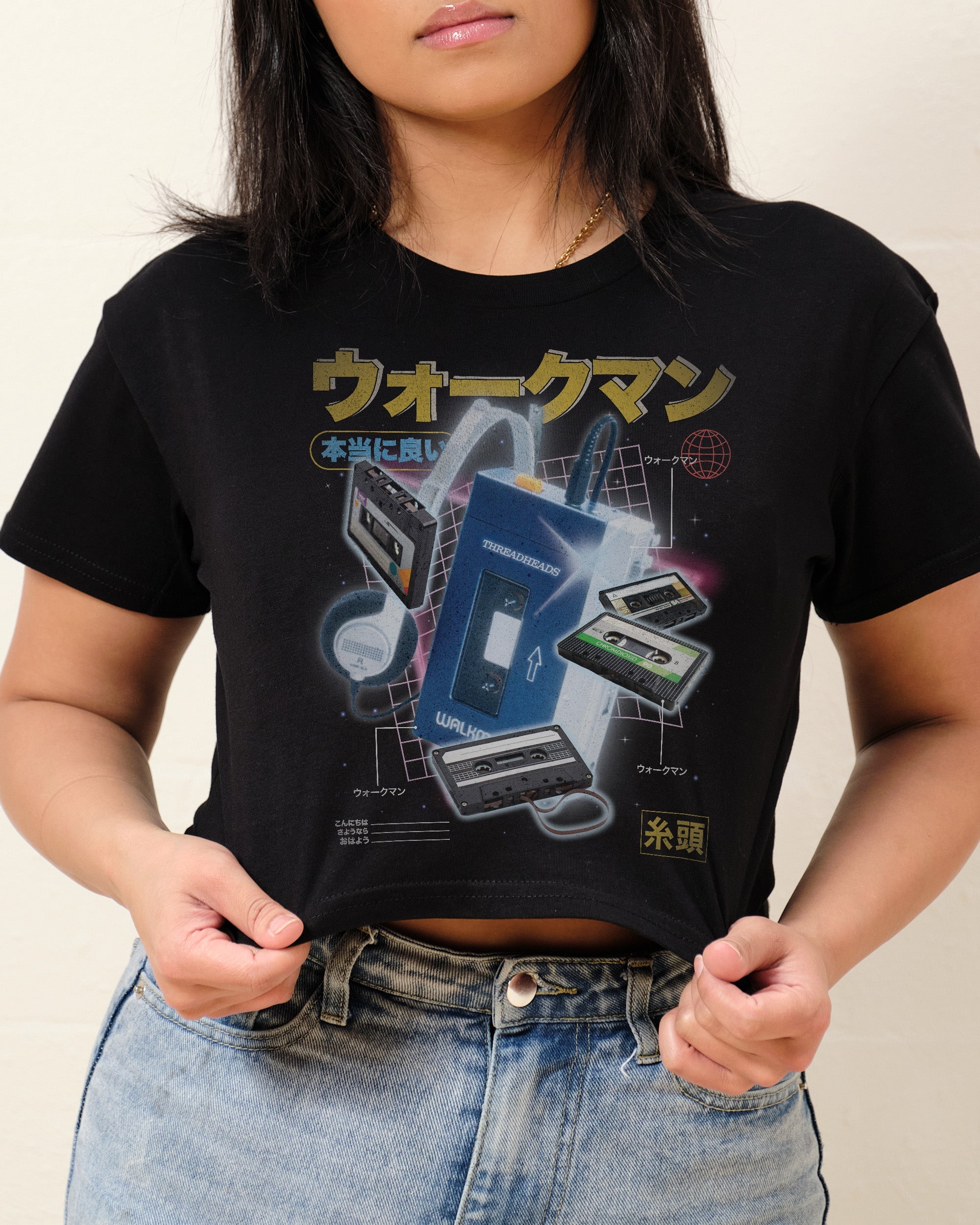 Japanese Walkman Crop Tee Australia Online Black
