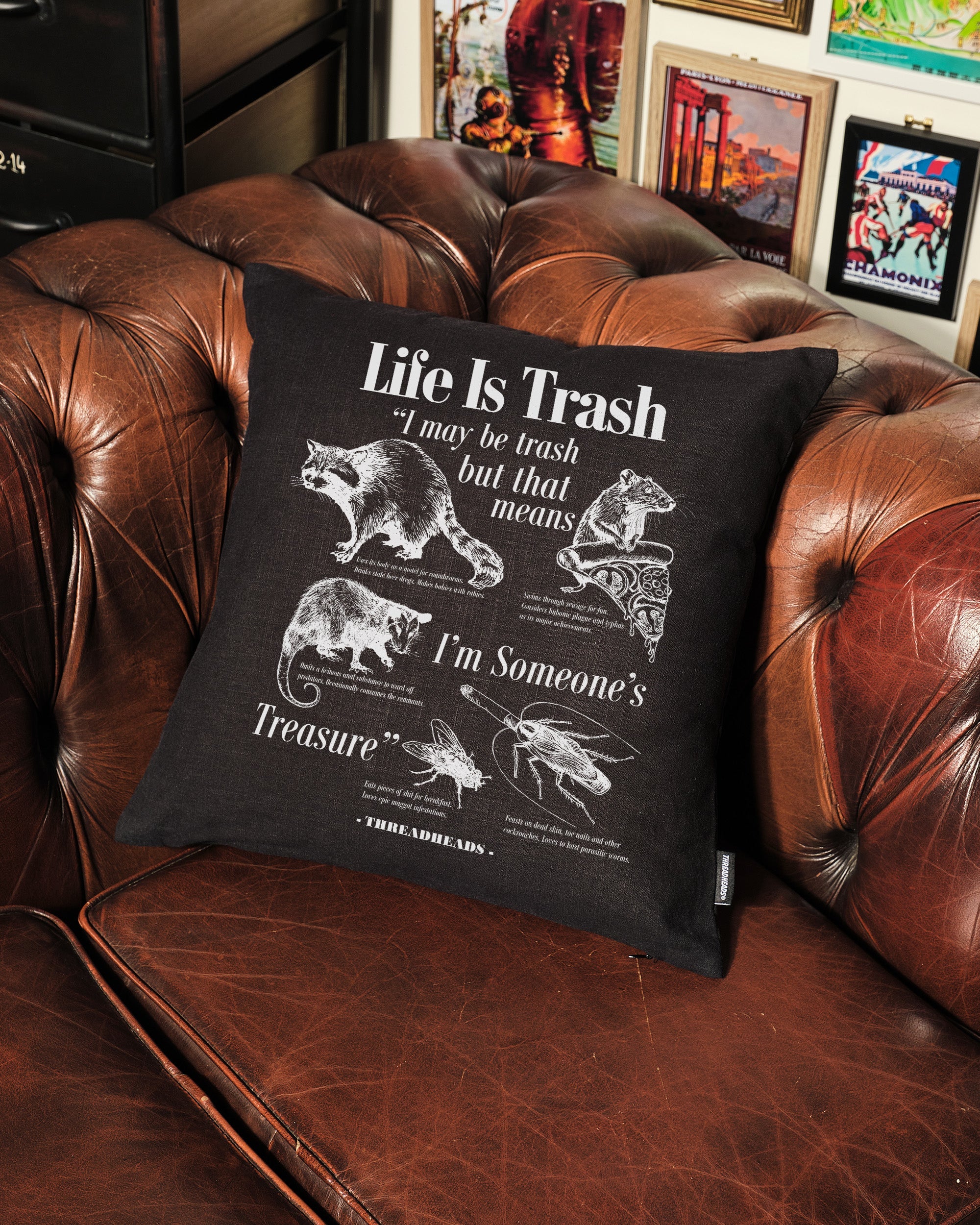 Life Is Trash Cushion Australia Online Black