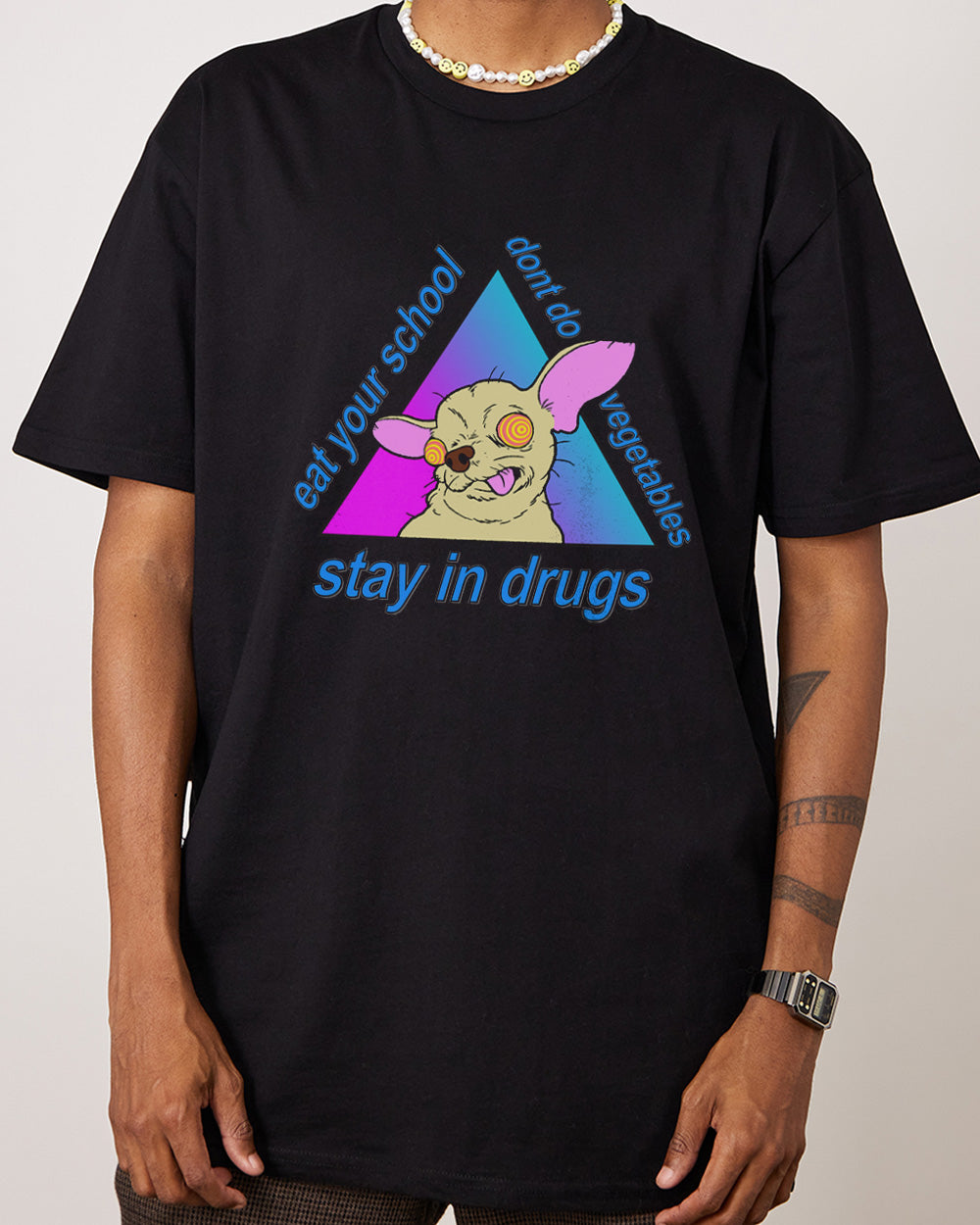 Stay in Drugs, Eat Your School, Don't Do Vegetables T-Shirt Australia Online