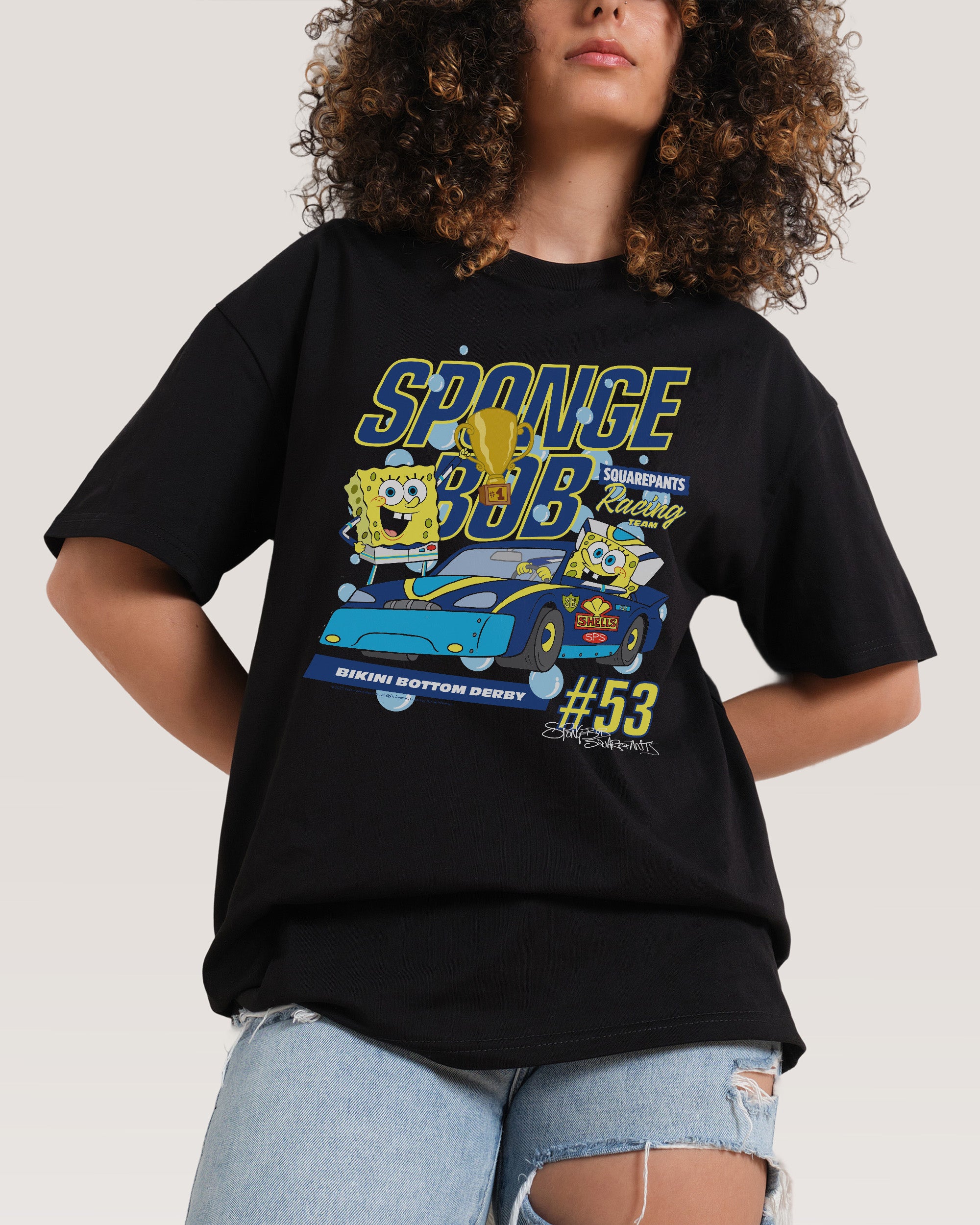 Spongebob Racing Black T-Shirt
