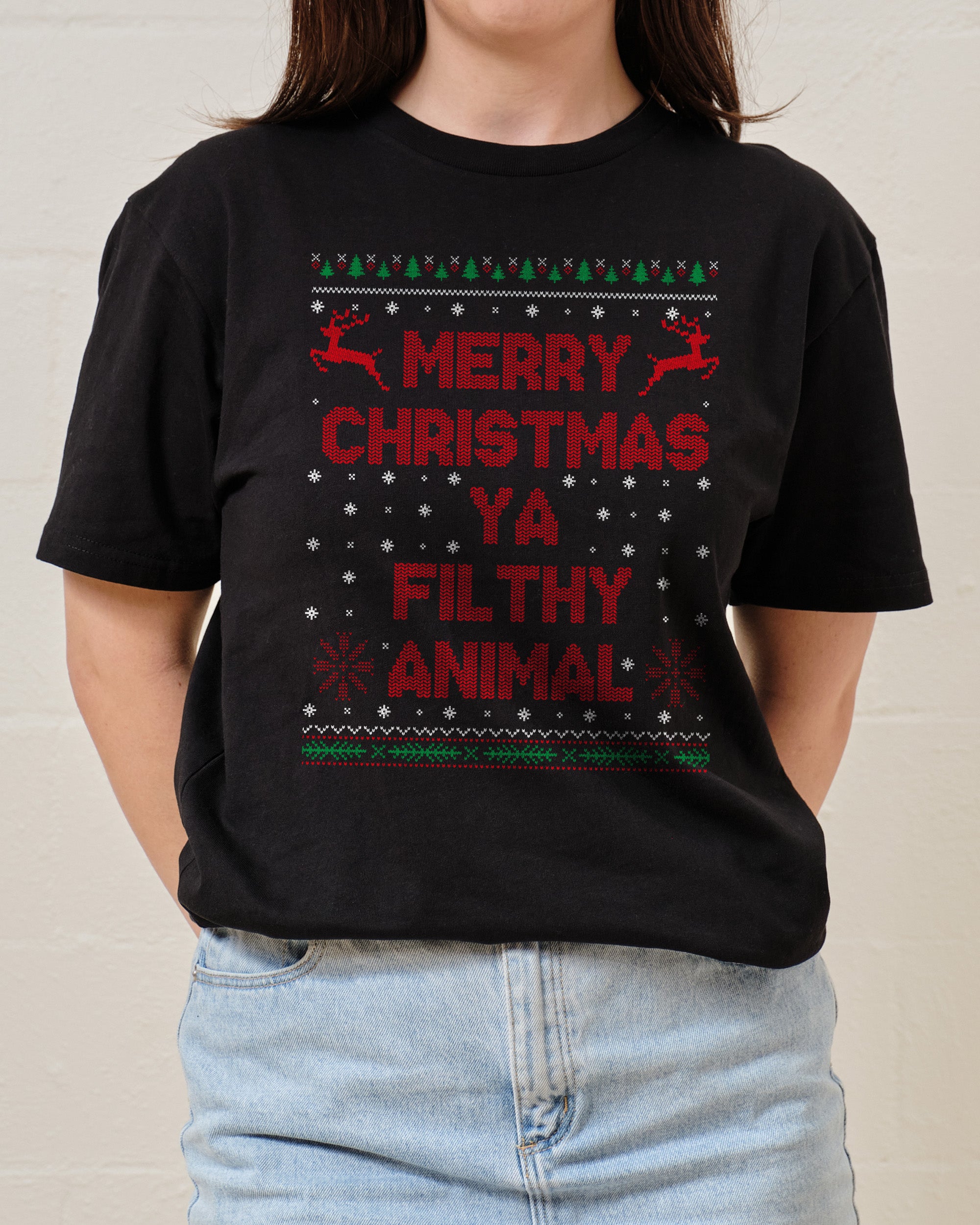 Merry Christmas Ya Filthy Animals T-Shirt Australia Online