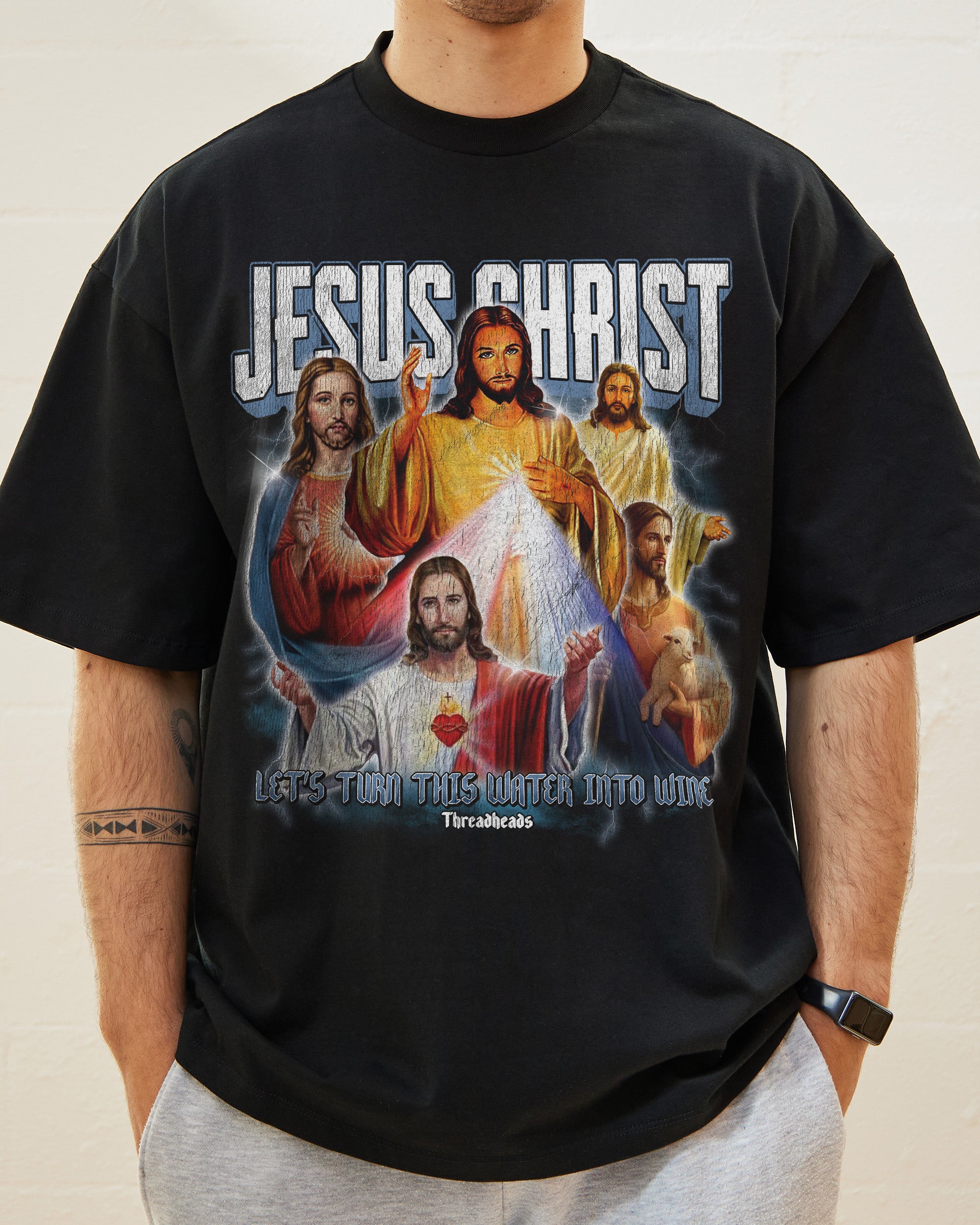 Vintage Jesus Christ Oversized Tee Australia Online