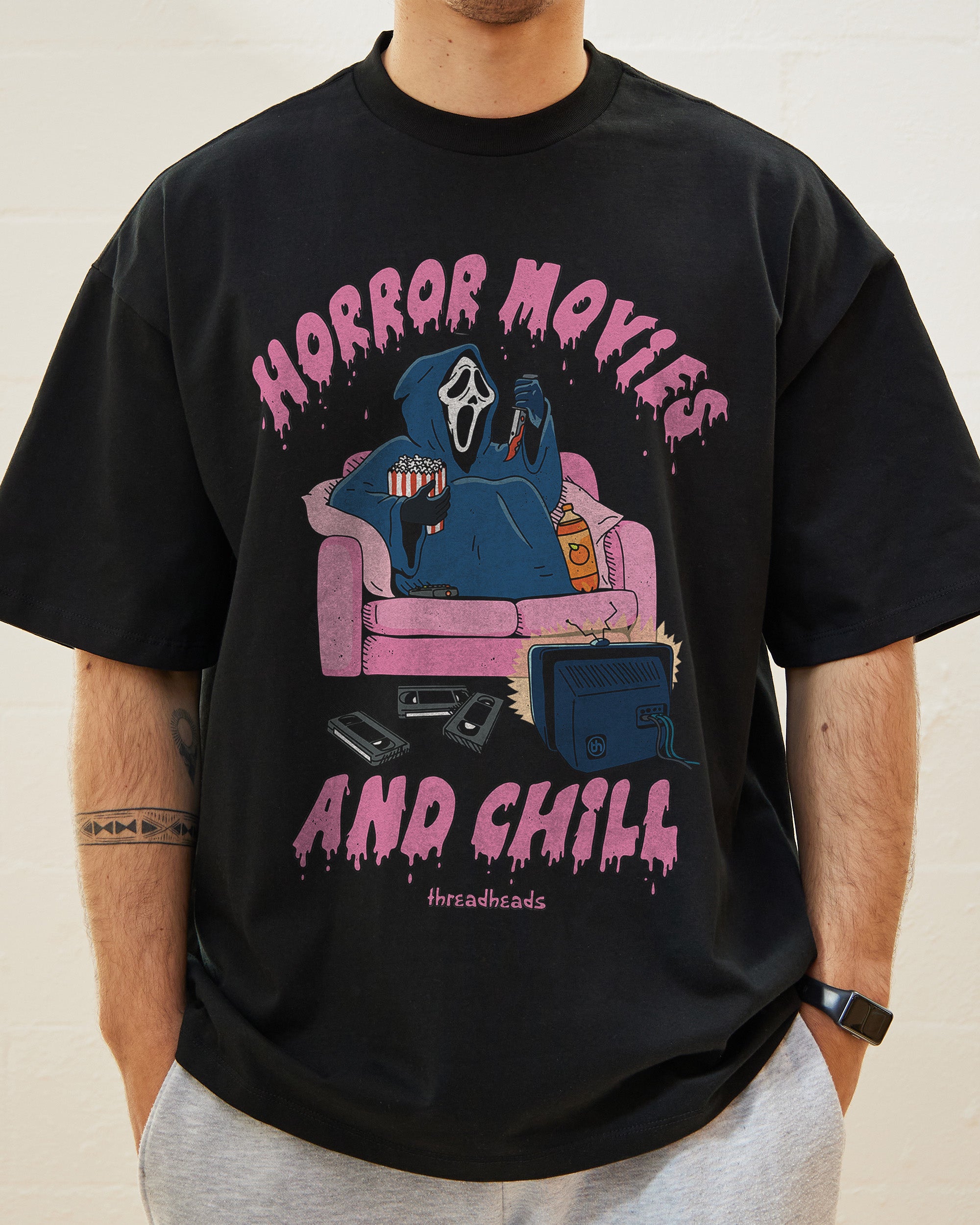 Horror Movies And Chill Oversized Tee Australia Online