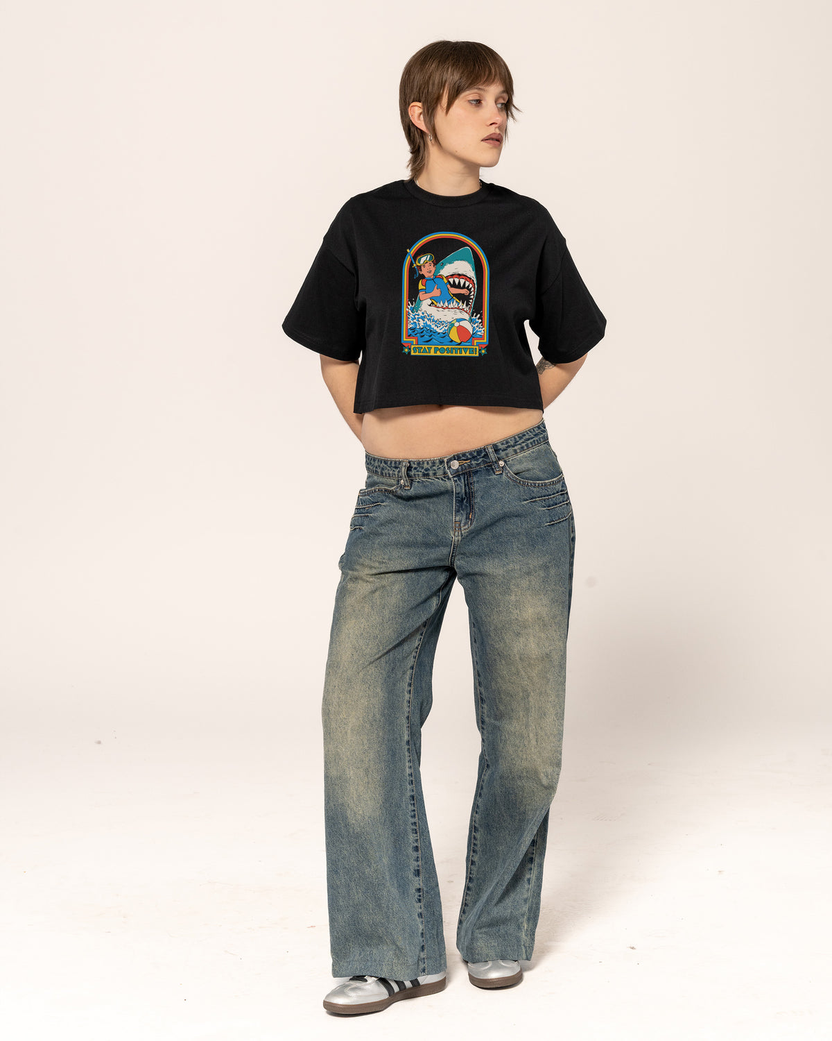Stay Positive Crop Tee