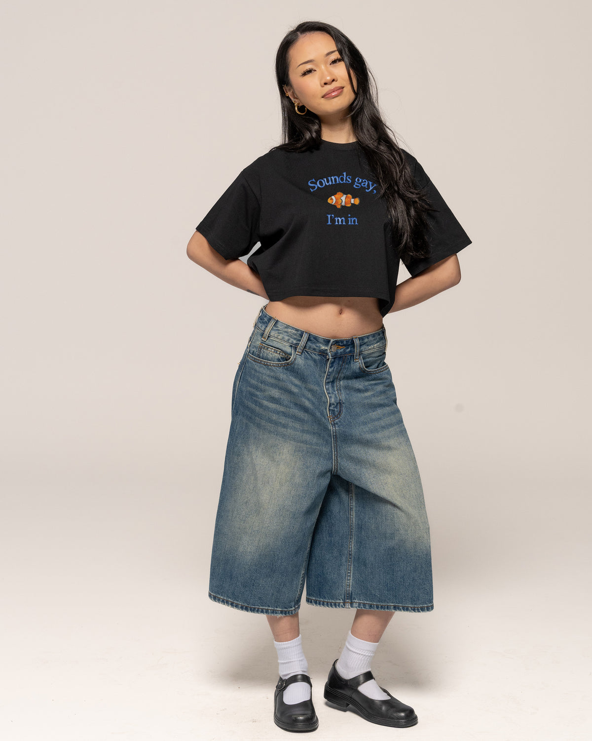 Sounds Gay, I'm In Black Crop Tee
