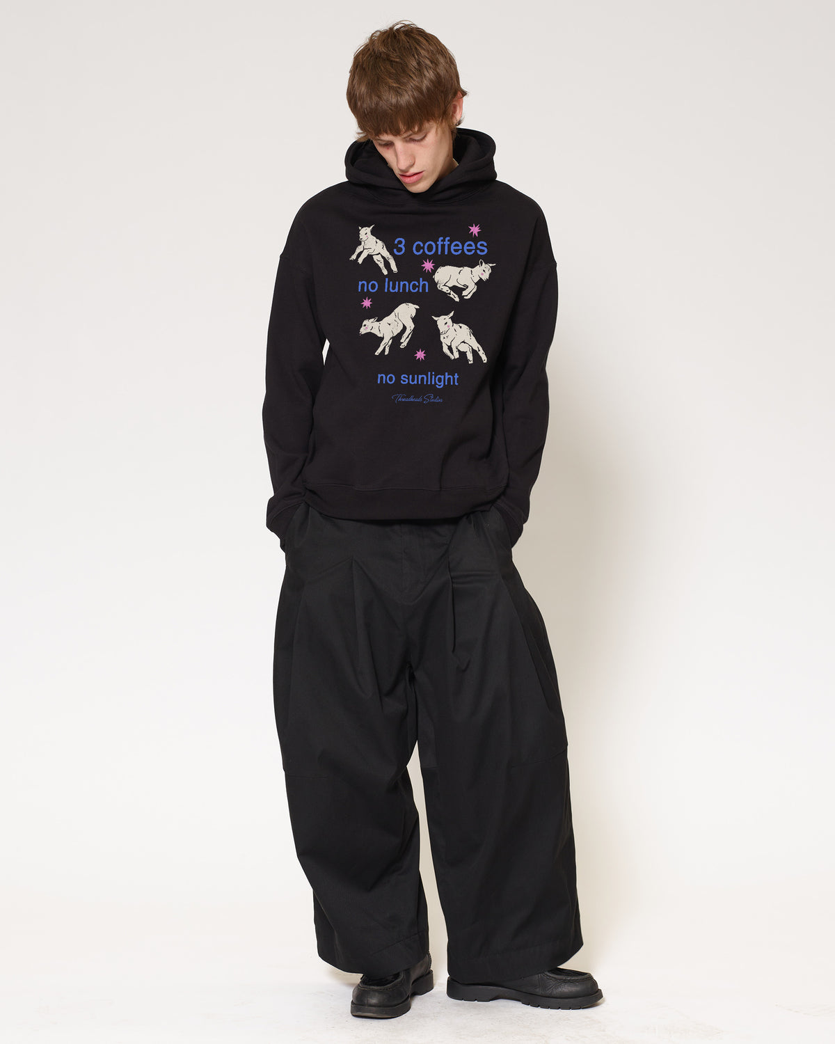 3 coffees Black Hoodie