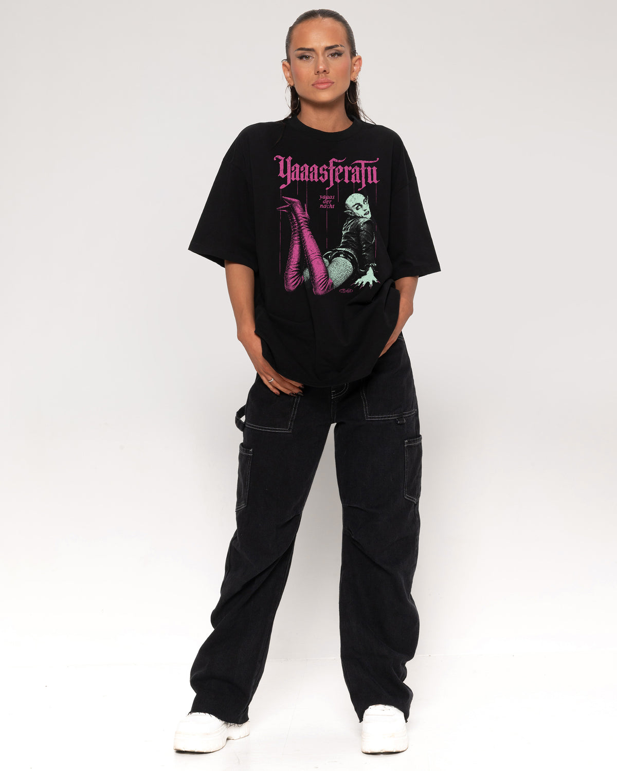 Yaassferatu Black Oversized Tee