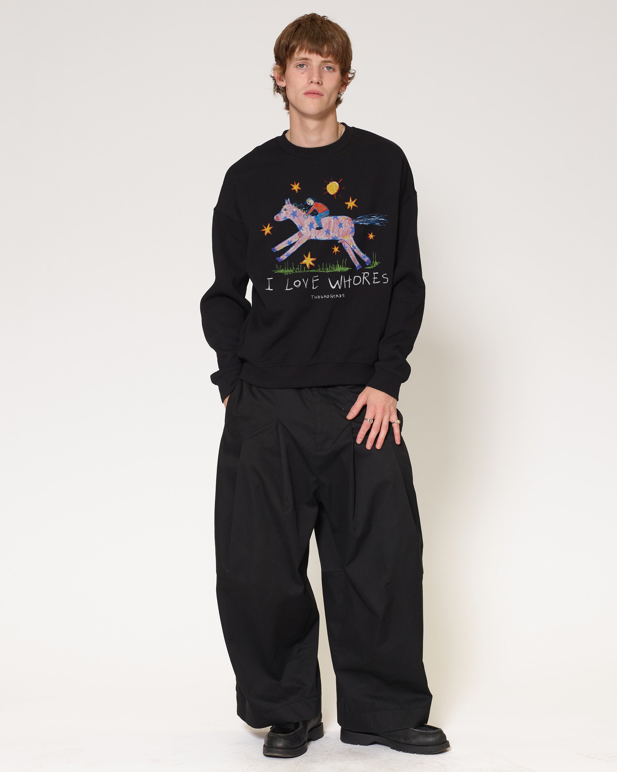 I Love Whores Black Sweatshirt