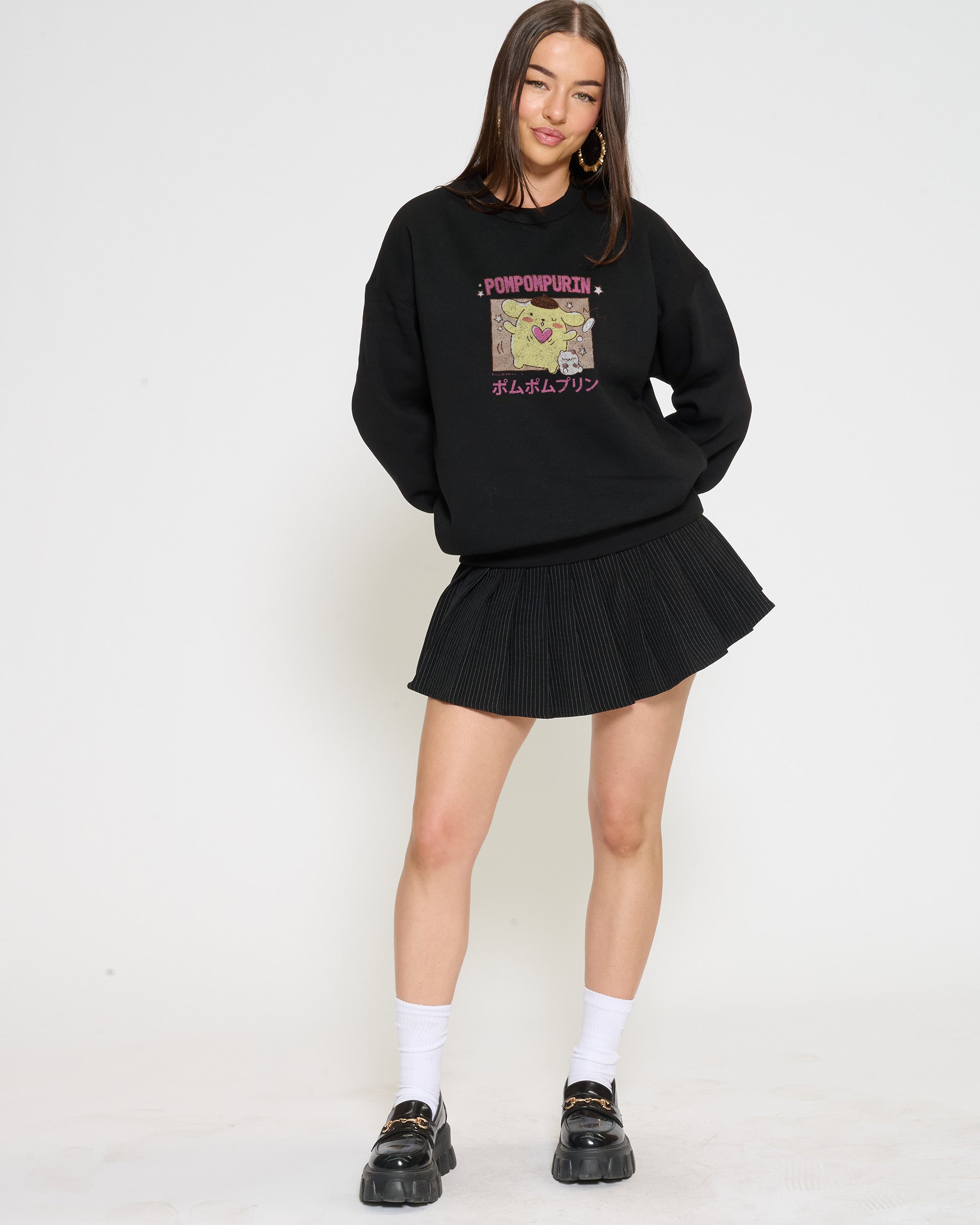 Pompompurin Kawaii Sweatshirt Official Hello Kitty and Friends collab Threadheads