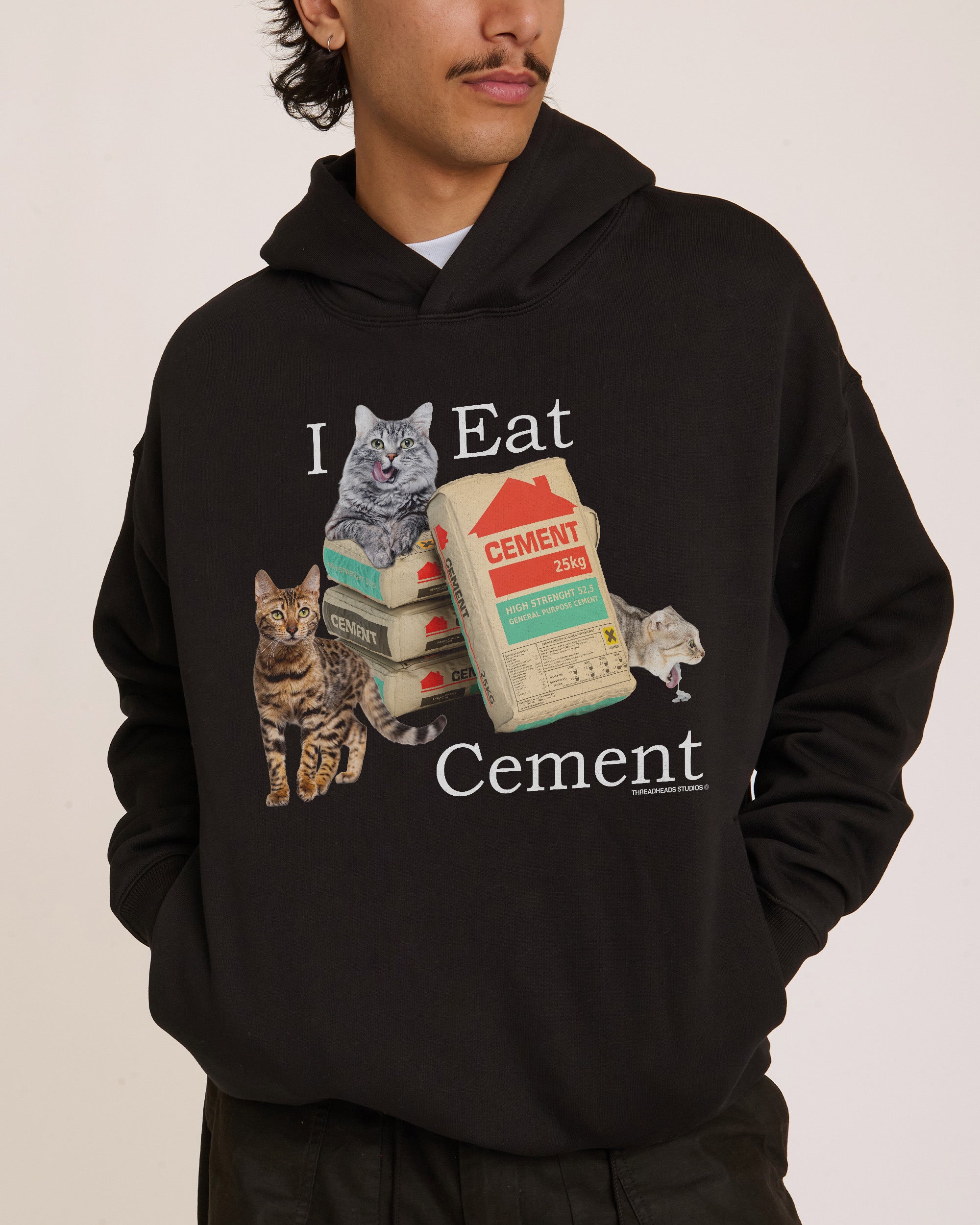 I Eat Cement Black Hoodie
