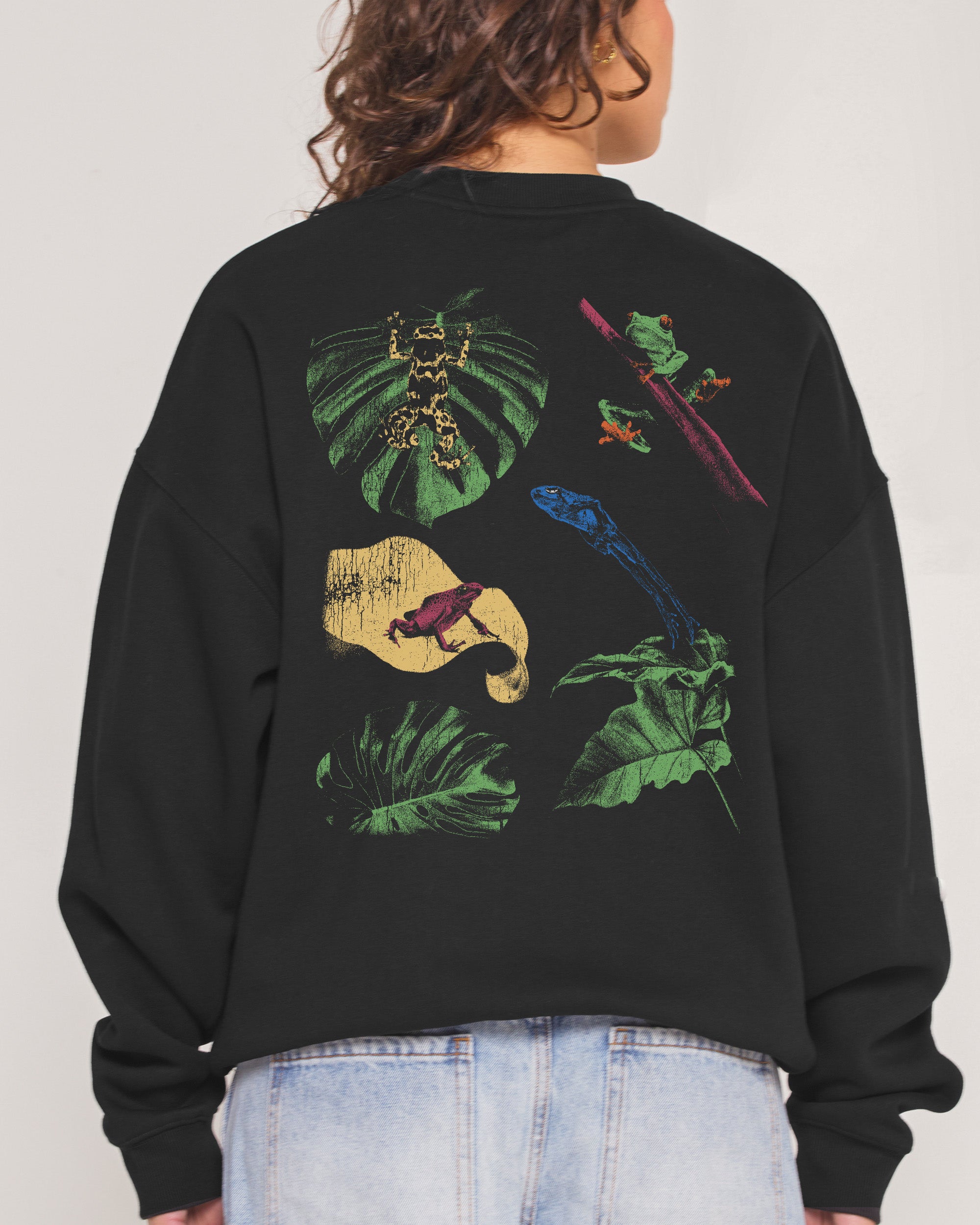 Man I Love Frogs Jungle Edition Black Sweatshirt