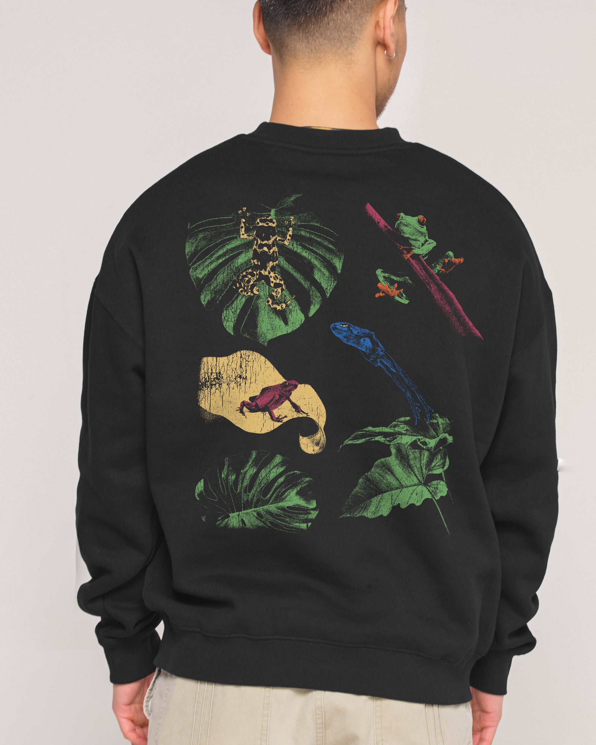 Man I Love Frogs Jungle Edition Black Sweatshirt