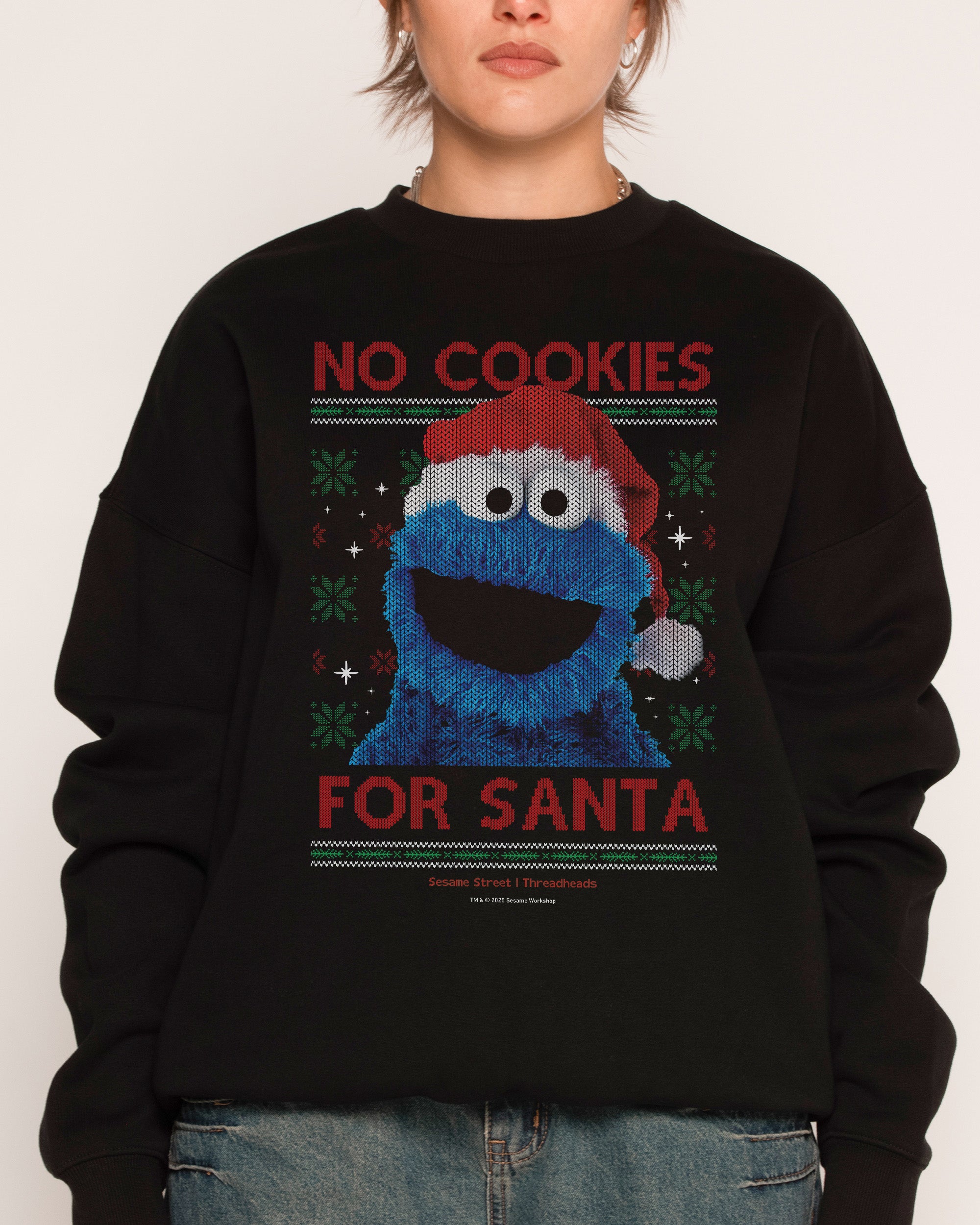 No Cookies for Santa Black Sweatshirt