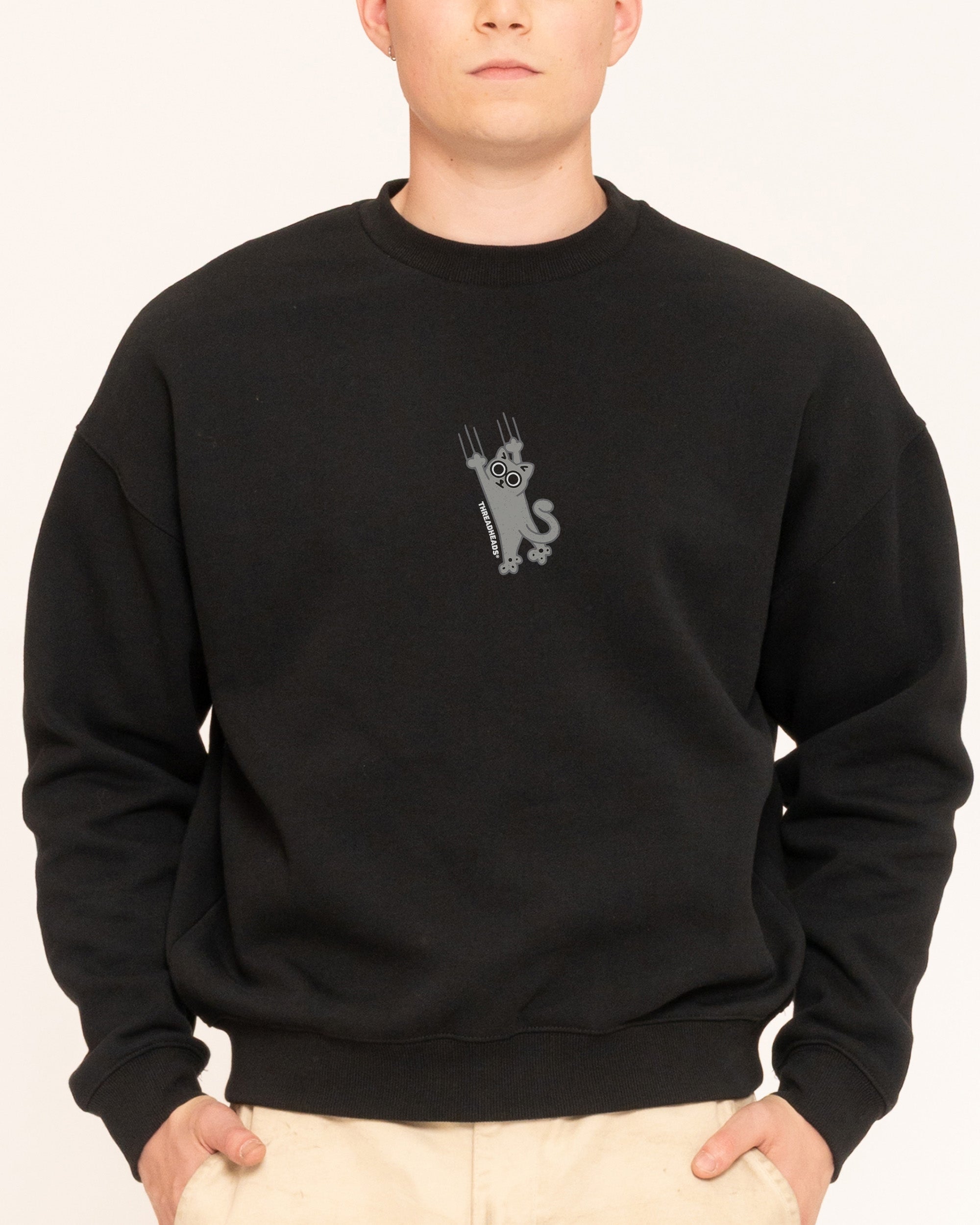 Falling Cat Black Sweatshirt