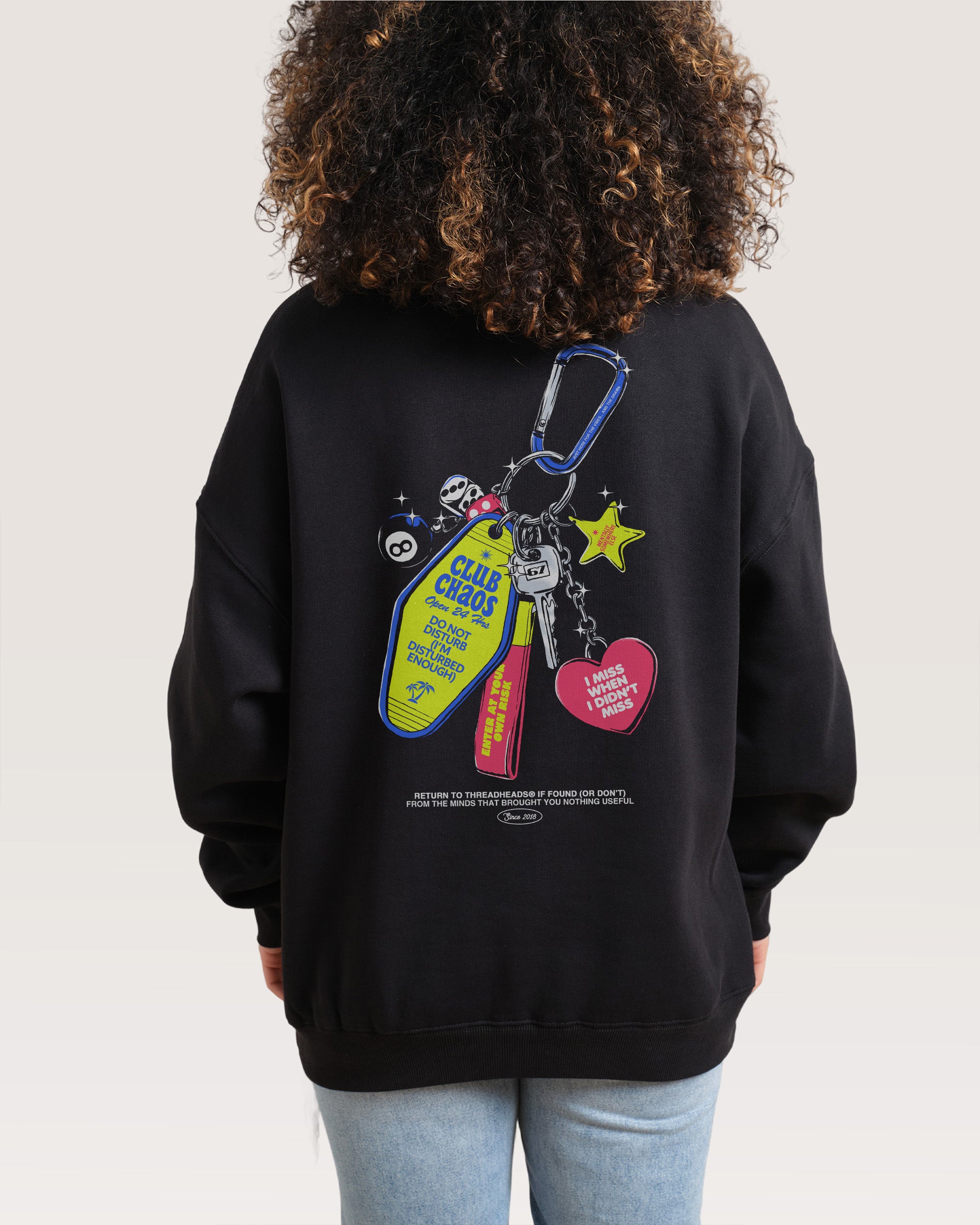 Club Chaos Key Chain Black Sweatshirt