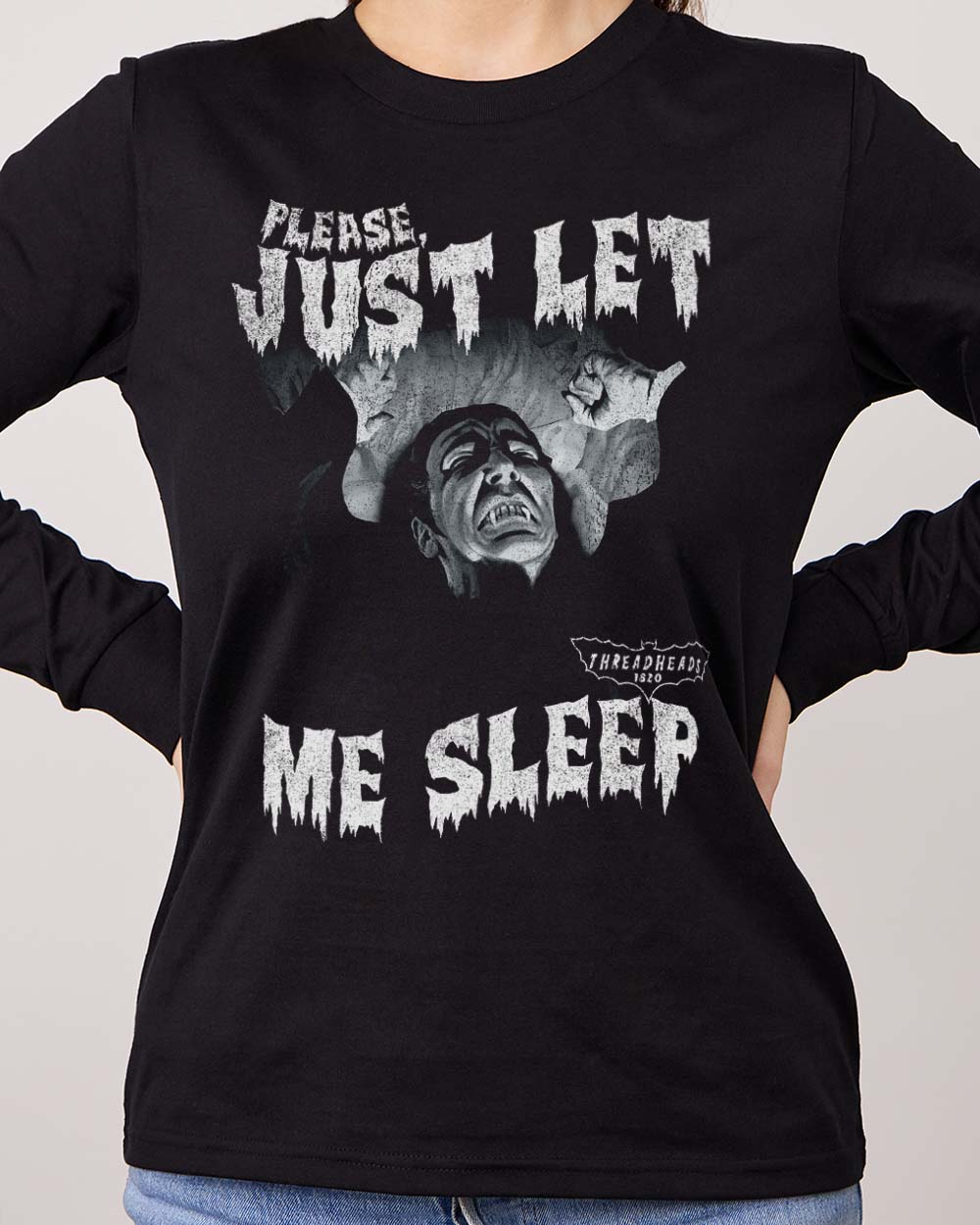 Just Let Me Sleep Dracula Long Sleeve Australia Online Black