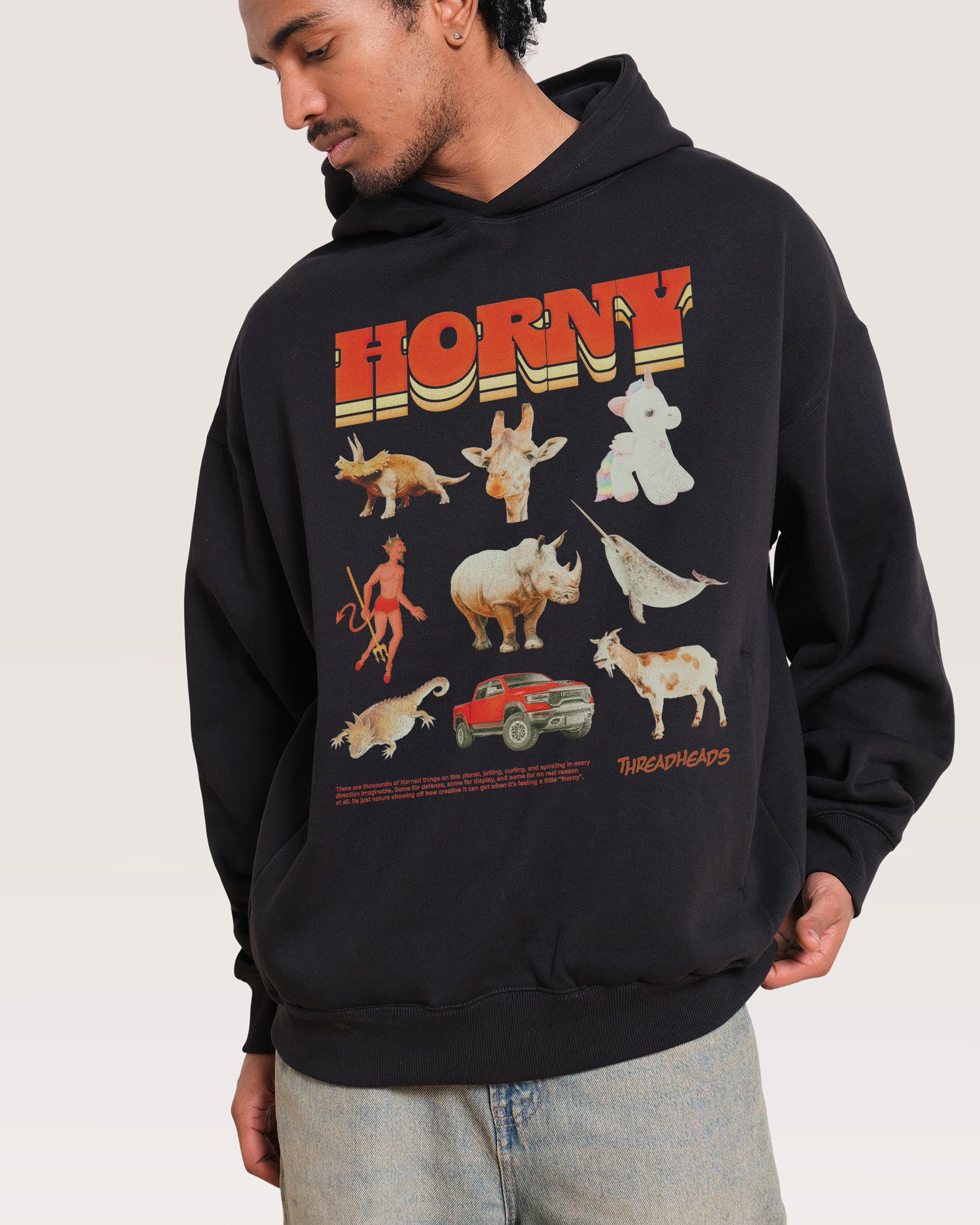 Horny Things Black Hoodie