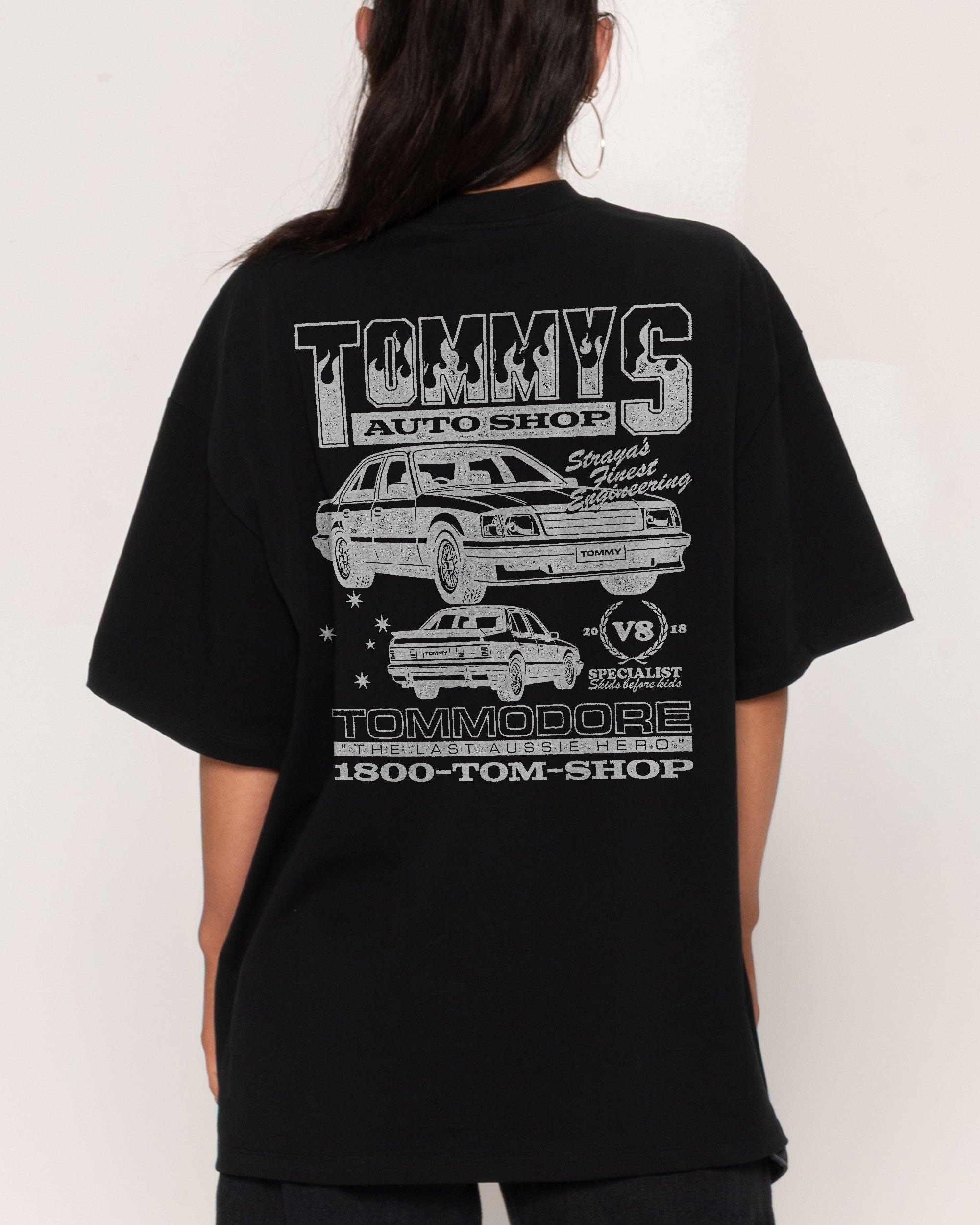 Tommy's Auto Shop Black Oversized Tee