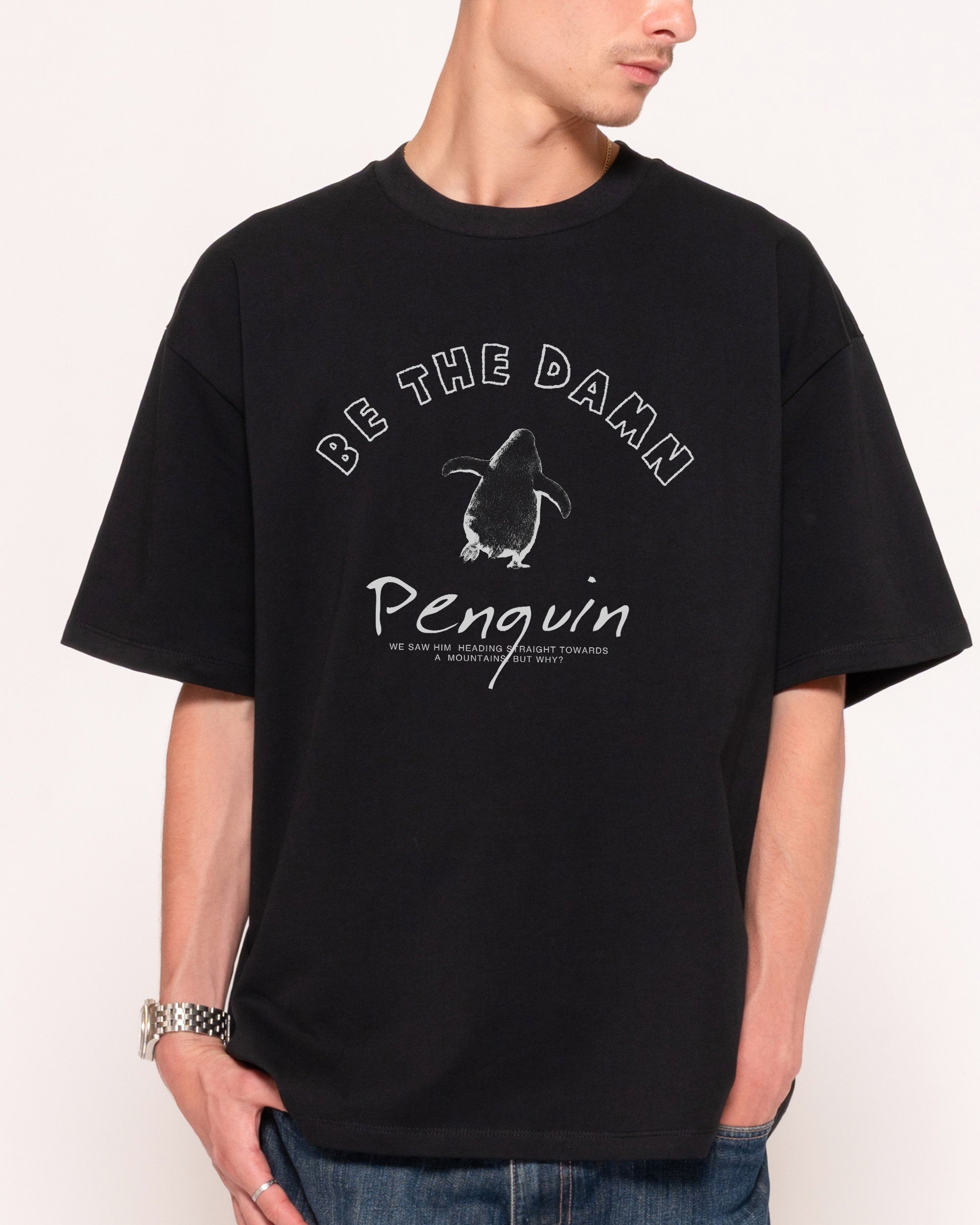 Nihilist Penguin Black Oversized Tee